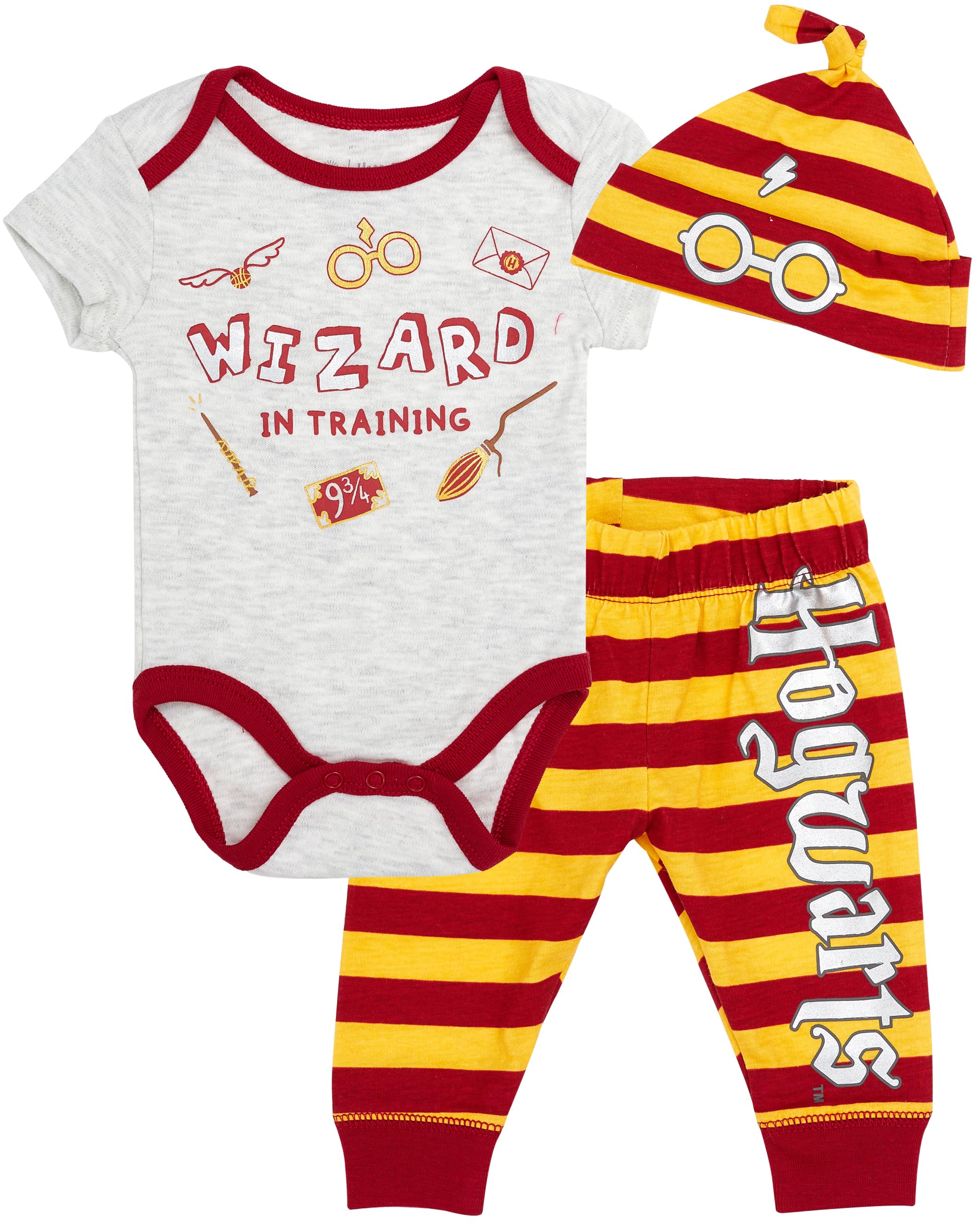 Harry PotterBaby Boys Clothes Set with Baby Bodysuit, Pants, and Hat - Baby Boy Outfits Gifts for Babies