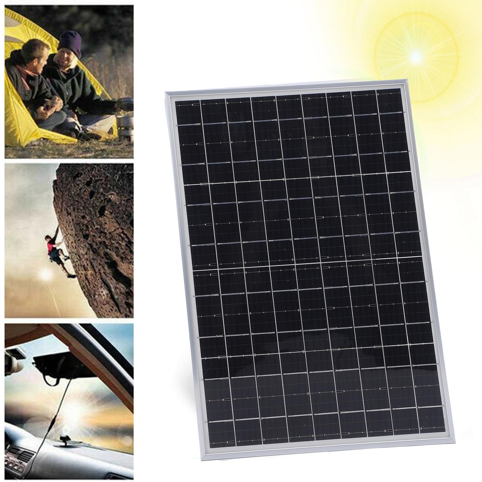 Paneles Solares Portátiles, 15W 12V 24V Kit de Panel Solar Adaptativo Automático con Controlador de 60 A, Paneles de Cargador Solar A Prueba de Agua para Camiones de Casas