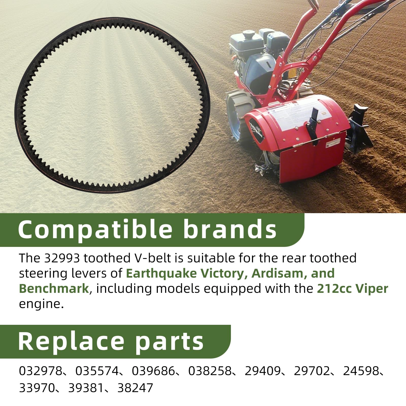 32993 Belt V 4L670 Fits for Earthquake Victory Rear Tine Tiller