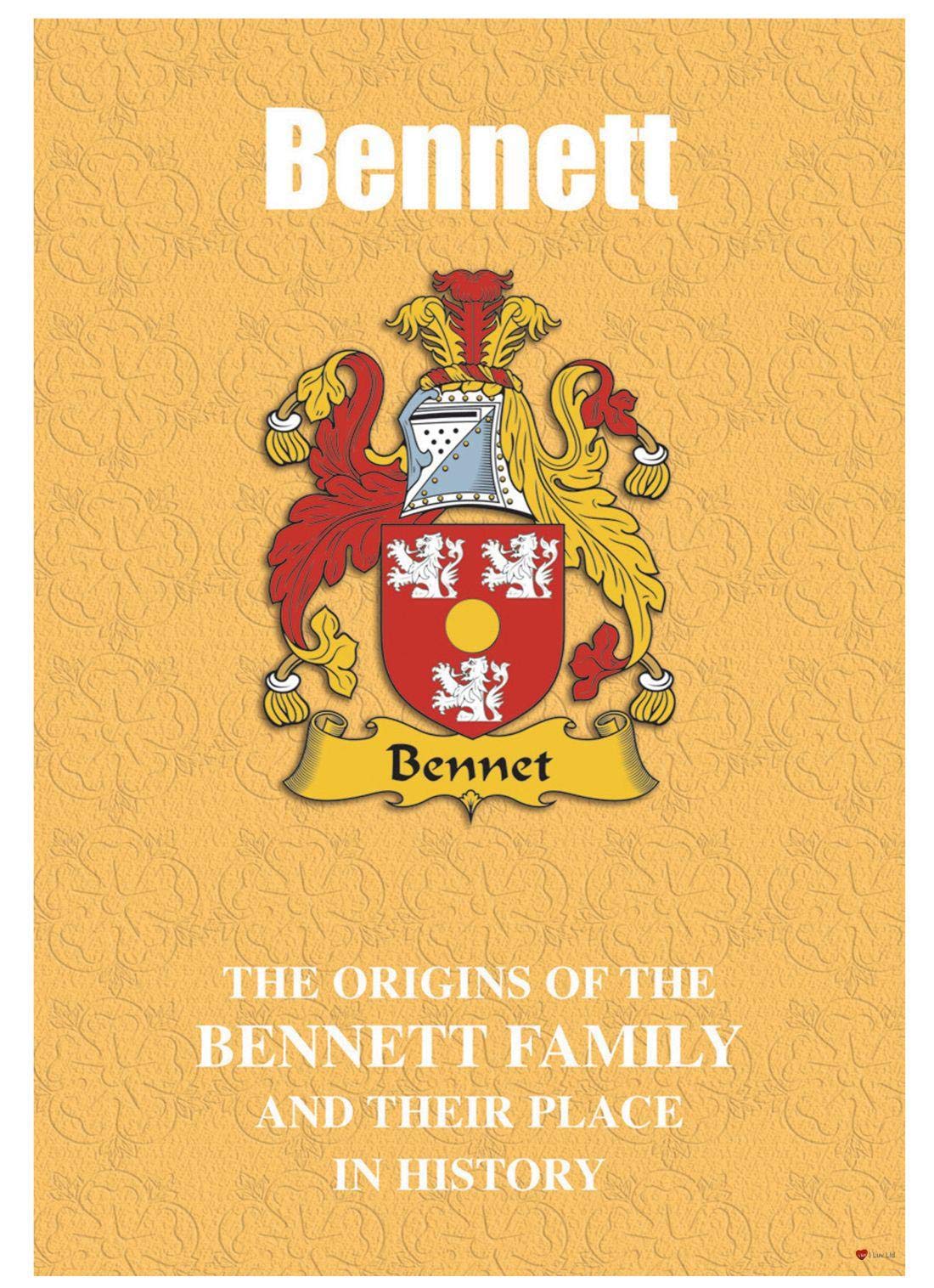 I LUV LTD Bennett English Family Surname History Booklet with Brief Historical Facts