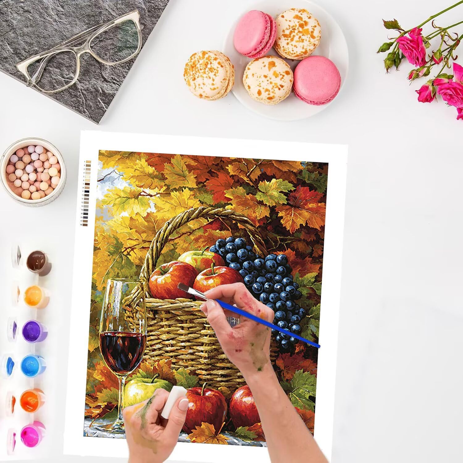 Frutta e vino rosso Dipingere con i Numeri per Adulti, 70x90cm a-907