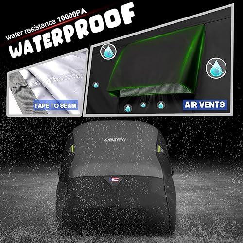 Miniatura 14 de 600D ATV Cover - Waterproof Heavy Duty Trailerable Quad Cover - All Season Weather Proof Outdoor UV Protection for Polaris, Kawasaki, Yamaha, Black