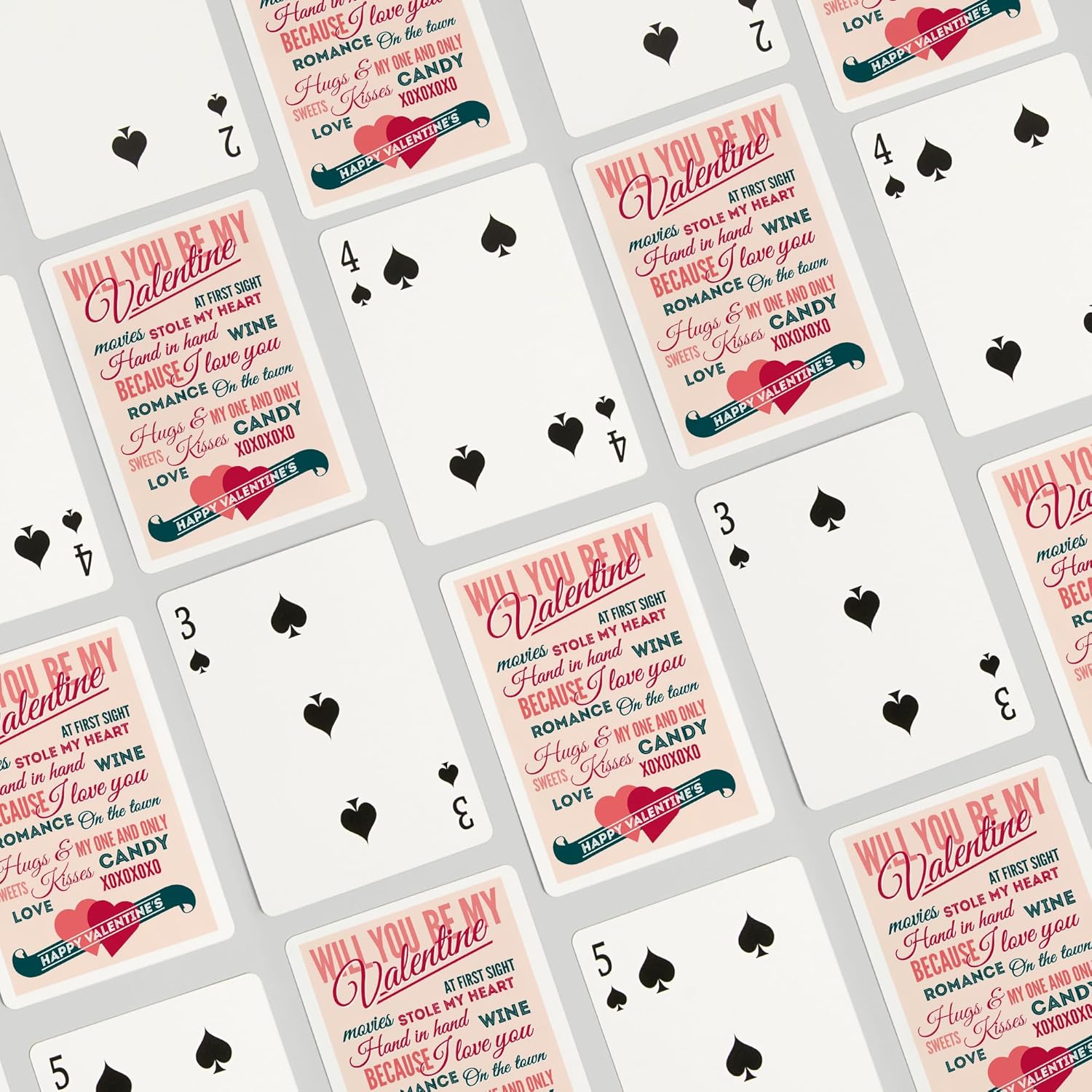 Lantern Press Be Mine, Valentine's Day, Typography, 52 Playing Cards for Adults, Poker Size Card Deck