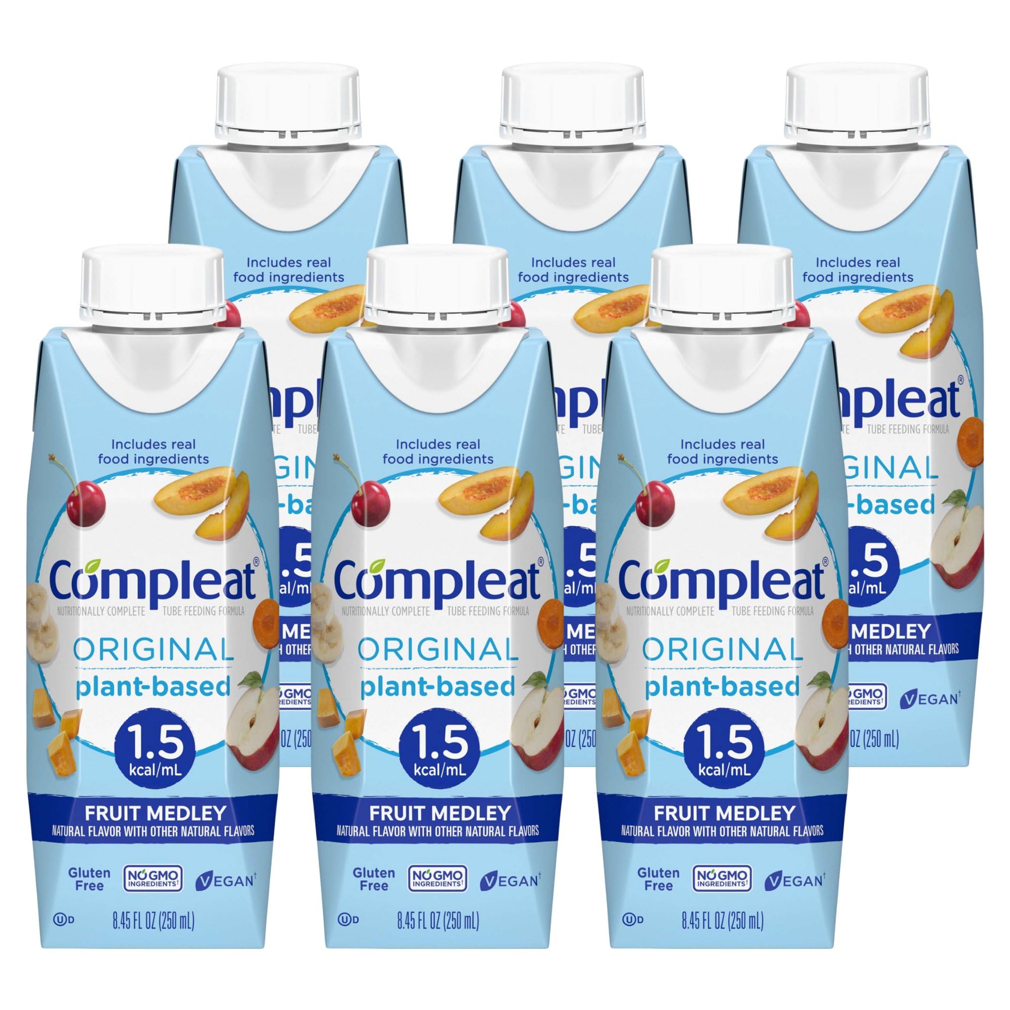 Nestle Compleat Original 1.5 Tube Feeding Formula Fruit Medley 250 mL Carton 24 Ct