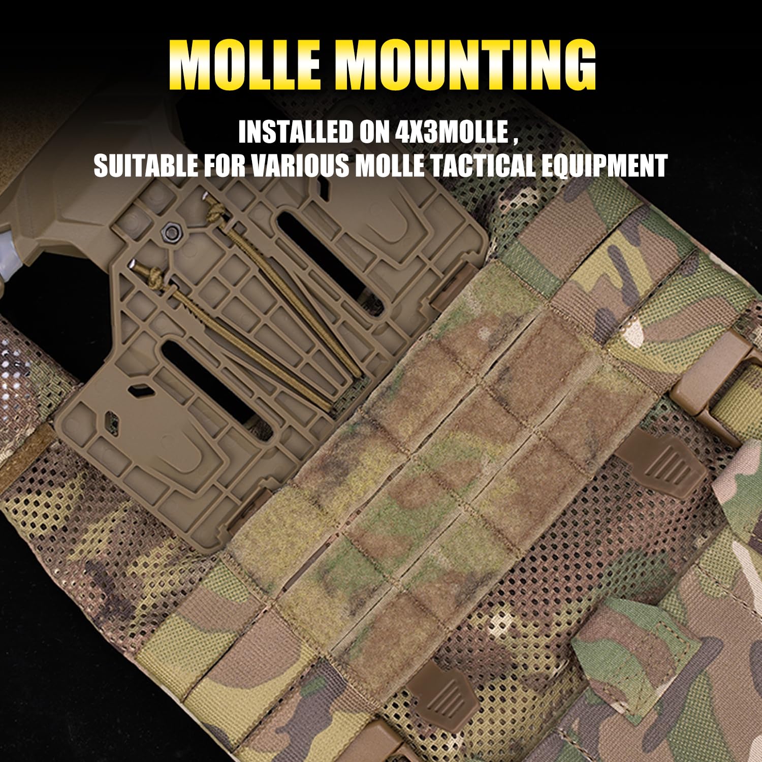 Zhongren Support de téléphone Tactique Molle - Support de Poitrine pour téléphone Portable - pour Airsoft - Pliable - pour écran de 4,7 à 6,7" (Brown)