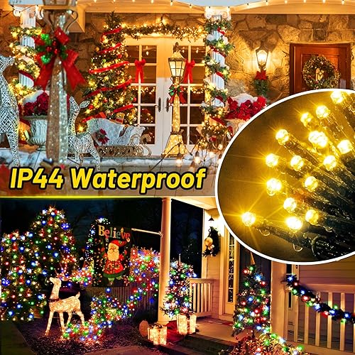 Miniatura 4 de KNONEW Luces de Navidad para exteriores, 300 luces LED de 99 pies, cable verde, luces que cambian de color con 11 modos y temporizador, luz de hadas