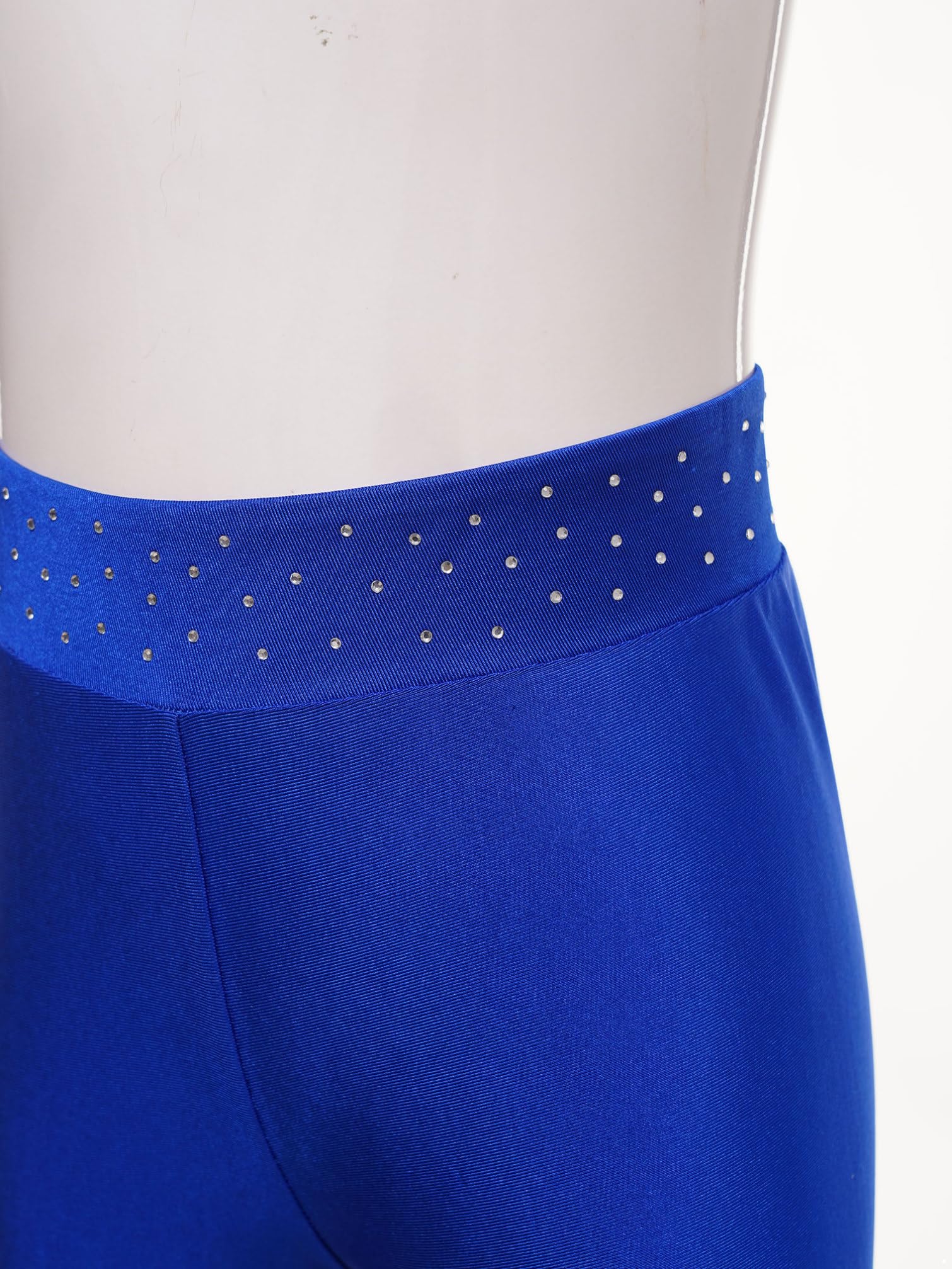 TiaoBug Conjunto De Baile Para Niñas Leotardo Gimnasia Rítmica Manga Larga Con Pantalones Cortos Y Leggings Traje De Patinaje Artístico Azul 13-14 años