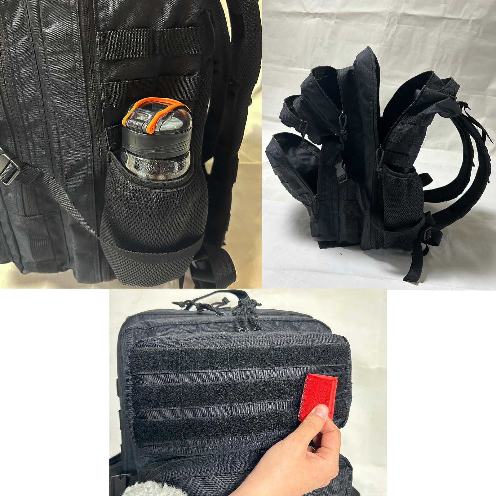 Zaino militare da 50 l, da uomo, tattico, con portabottiglie, zaino per adulti (verde)