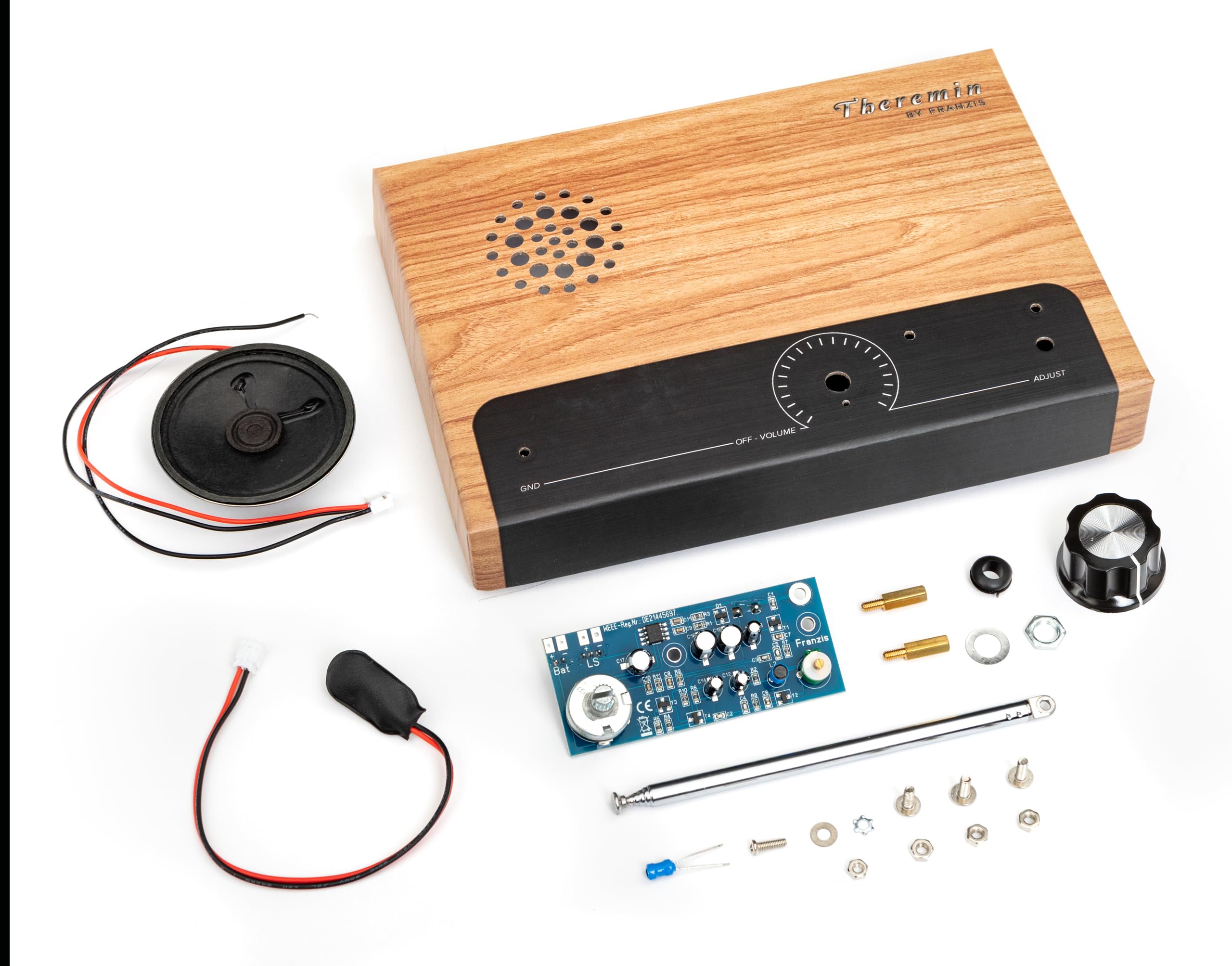 FRANZIS 67105 – Theremin – Kit senza saldatura – costruire e suonare anche l'iconico strumento musicale con scheda Theremin, altoparlanti e molto altro ancora.