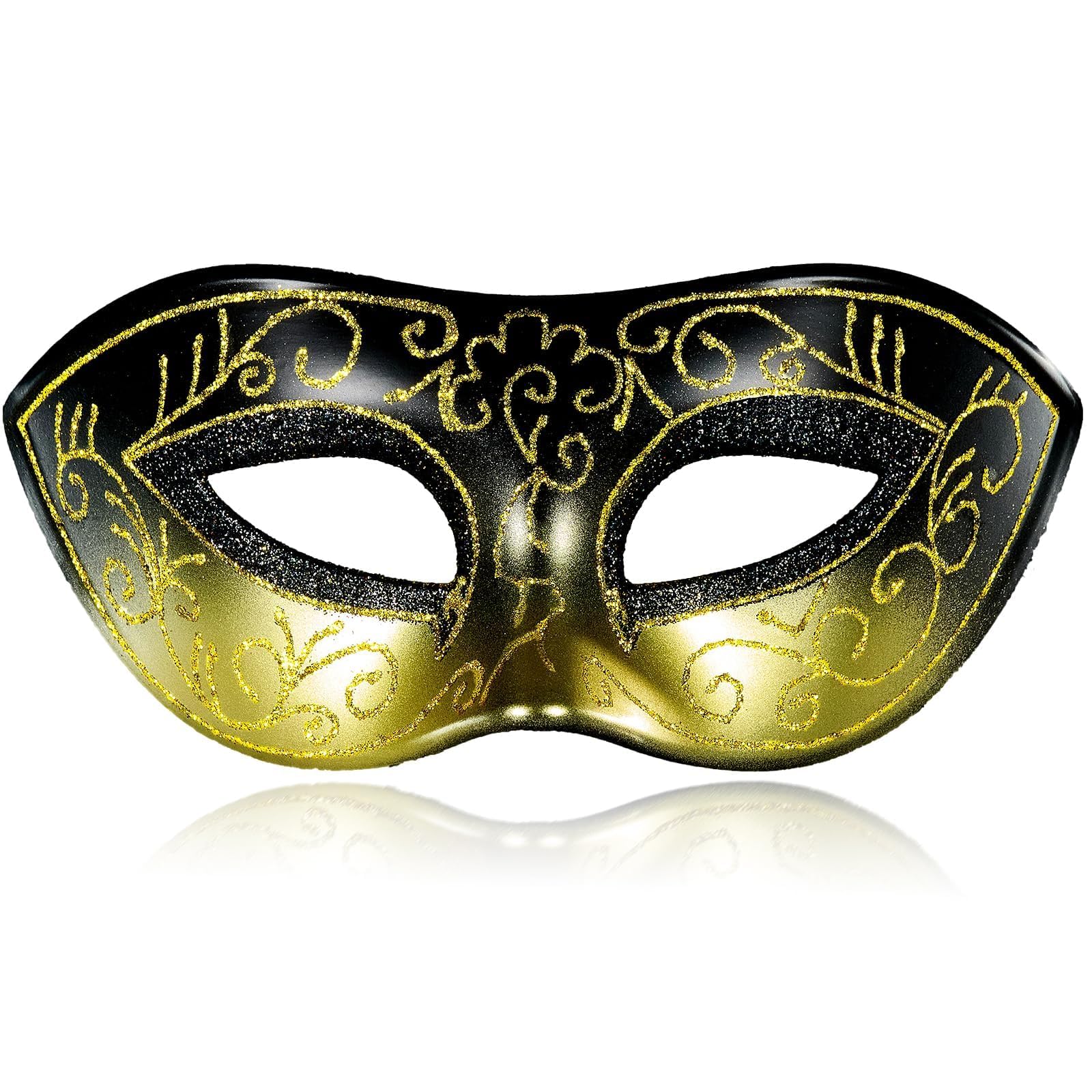 MYSEUNI Retro Venetian Masquerade Mask for Men - Gold Carnival Masks for Renaissance Faires, Mardi Gras Parades & Venetian Carnival — image 1