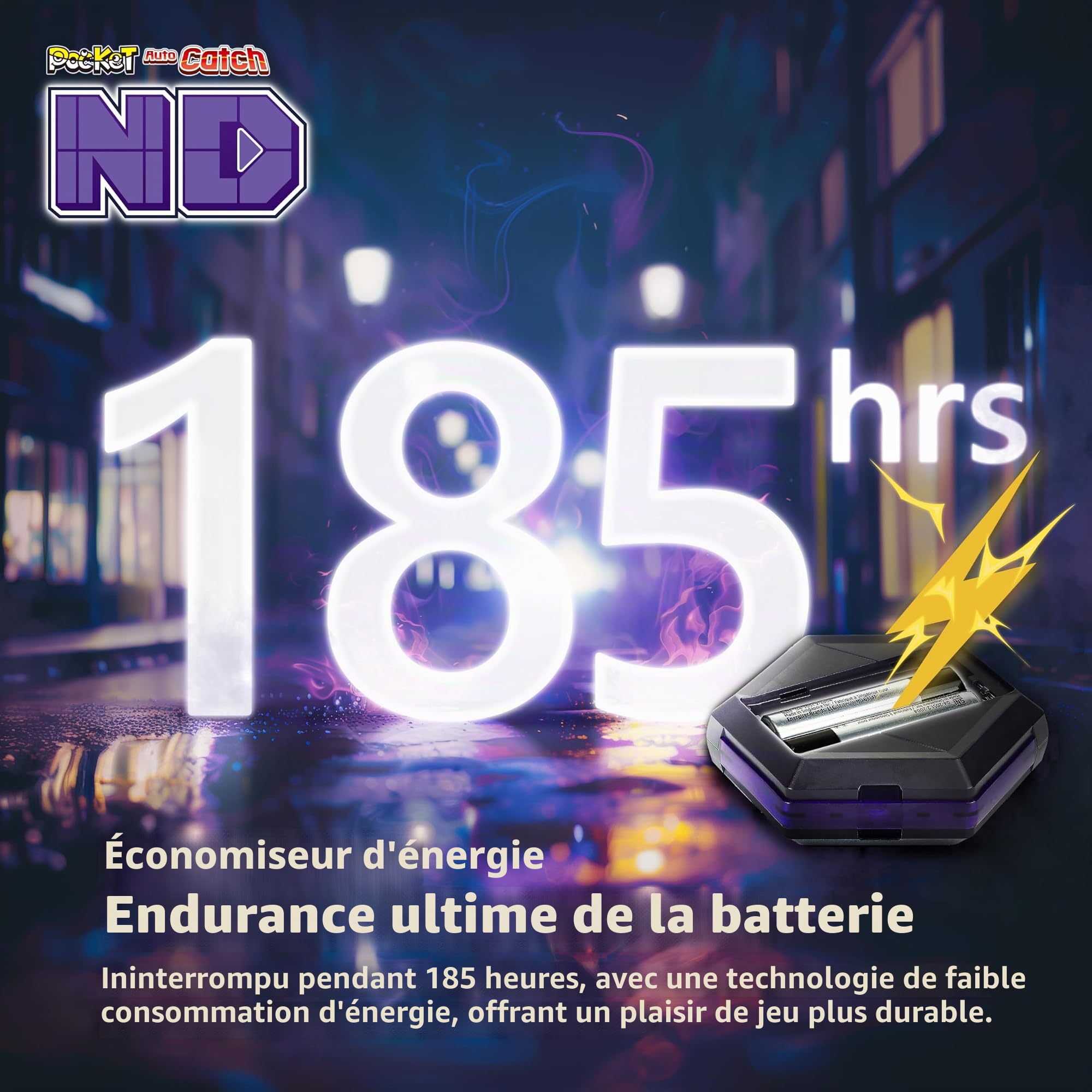 Brook Auto Catch ND Édition Exclusive Officielle – Dispositif Auto Catch Pokémon, Double Compte, Recharge USB‑C, Bracelet ND (Noir), Porte‑clés Inclus