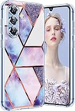 Case for Samsung A16 5G Marble Silicone Glitter Shockproof Anti-Scratch Protective Bumper Case Ultra Thin Soft Shockproof Case Cover for Samsung Galaxy A16 5G Slim Case (Purple)