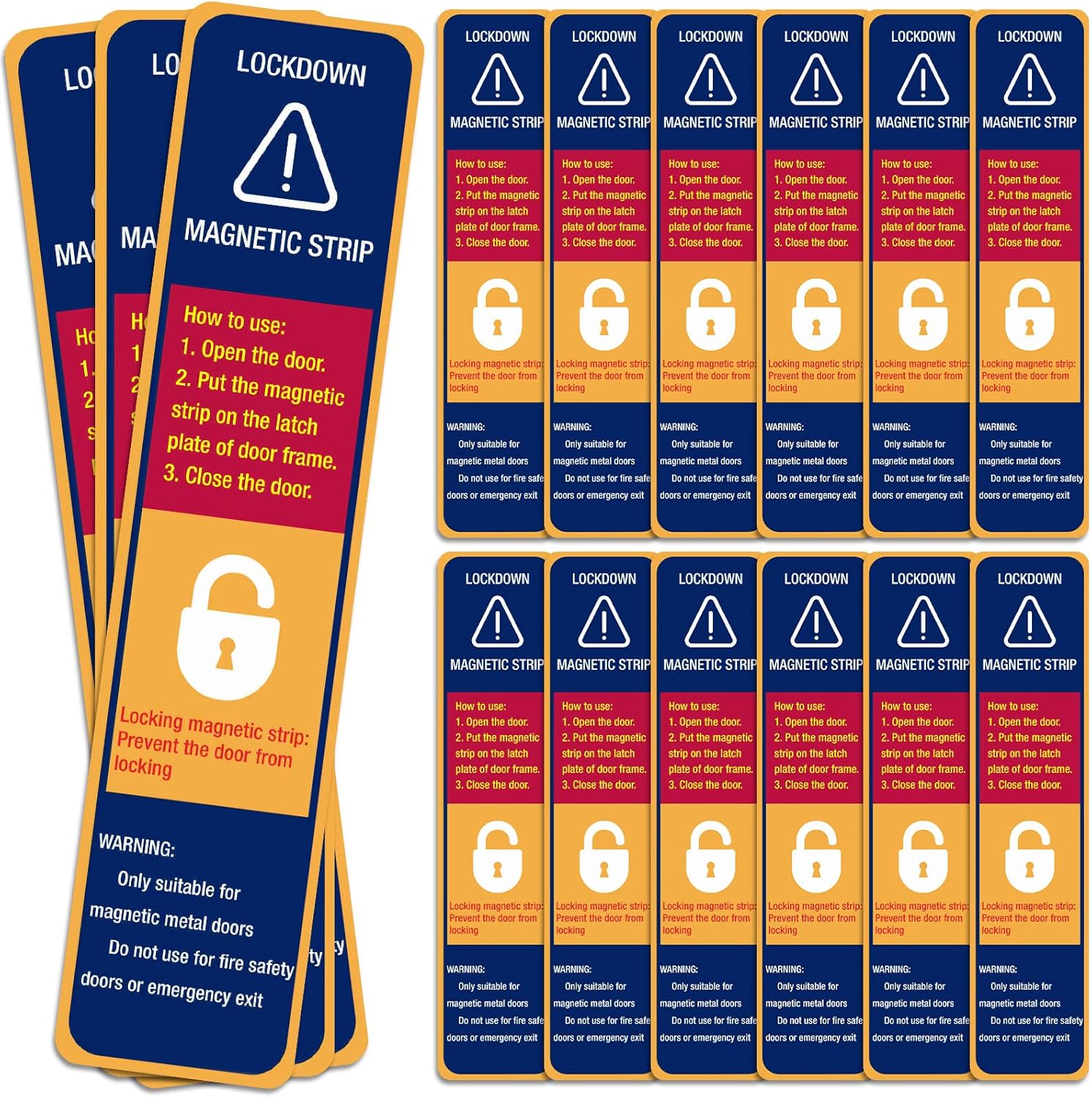 Kanayu 15 Piece Lockdown Strips for School Door