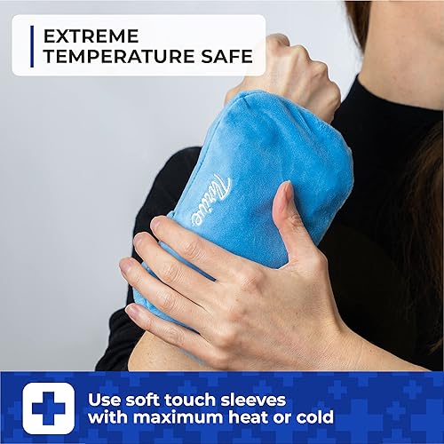 Miniatura 8 de Thrive Paquetes de hielo de gel reutilizables para lesiones 2 unidades, 7.5 x 5 pulgadas, azul, paquete de hielo de gel flexible con cuentas y