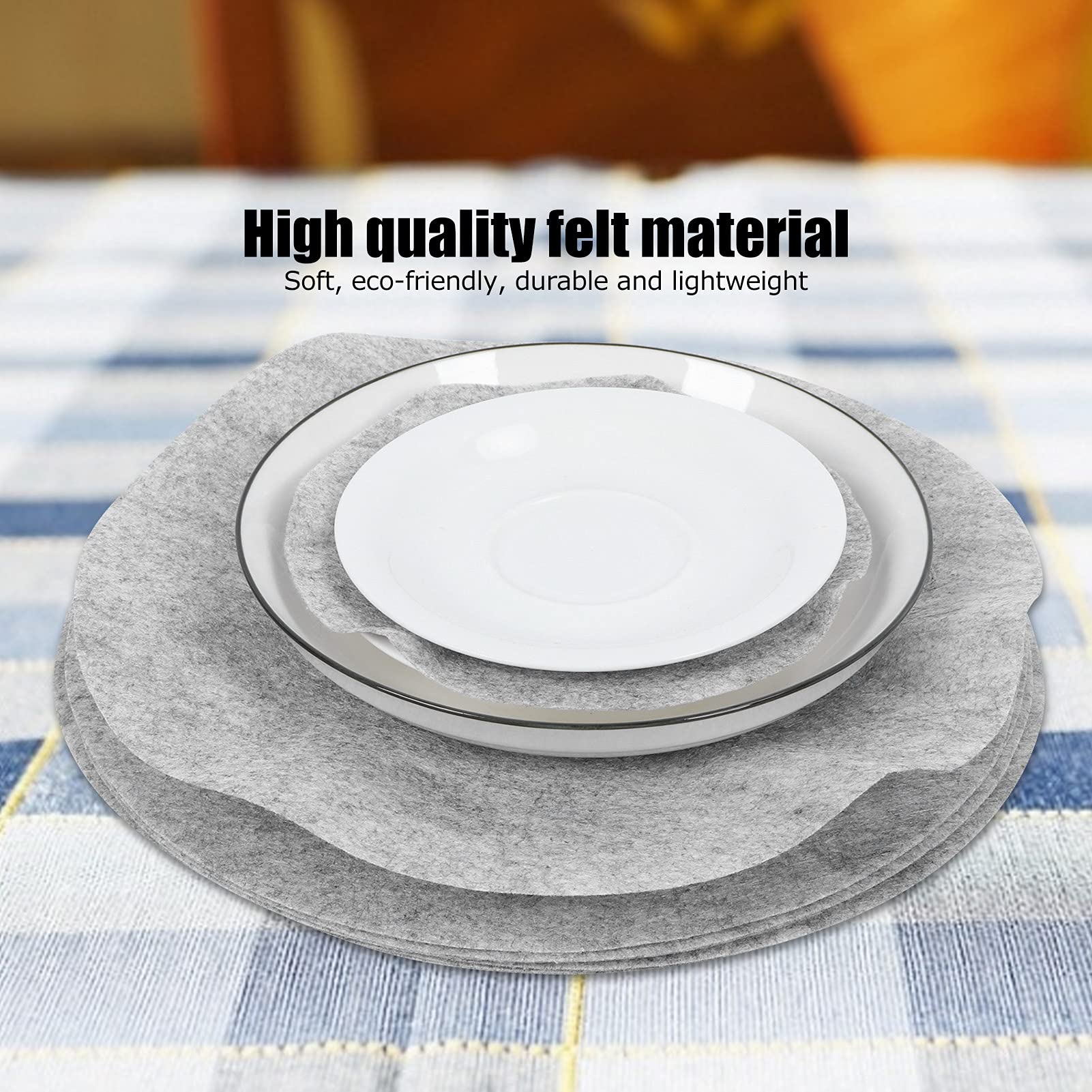 Plate Separators Storage, Set Of 48/24Pcs 3 Different Size, Thick and Premium Soft Felt Plate Dividers For Dish/Coffee Saucers Protecting and Stacking(48Pcs)