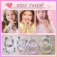 Vista 3 de PinkSheep Bracelets for Kids Girls Pearl Bead Bracelets Teen Jewelry Set Party Favor Costume Princess Pretend Play,Beaded Stretch Charm Bracelet Set
