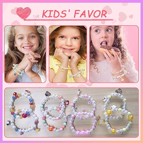 Miniatura 10 de pinksheep niña pulsera adolescentes niños Little Girl Multicolor juego de pulsera abalorio de vidrio valor