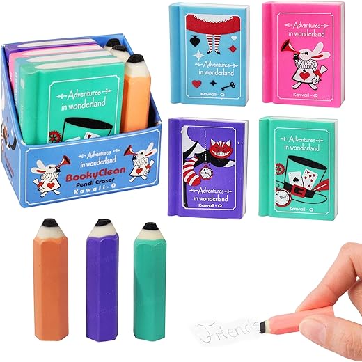 FunBlast Mini Pencil & Book Erasers Set