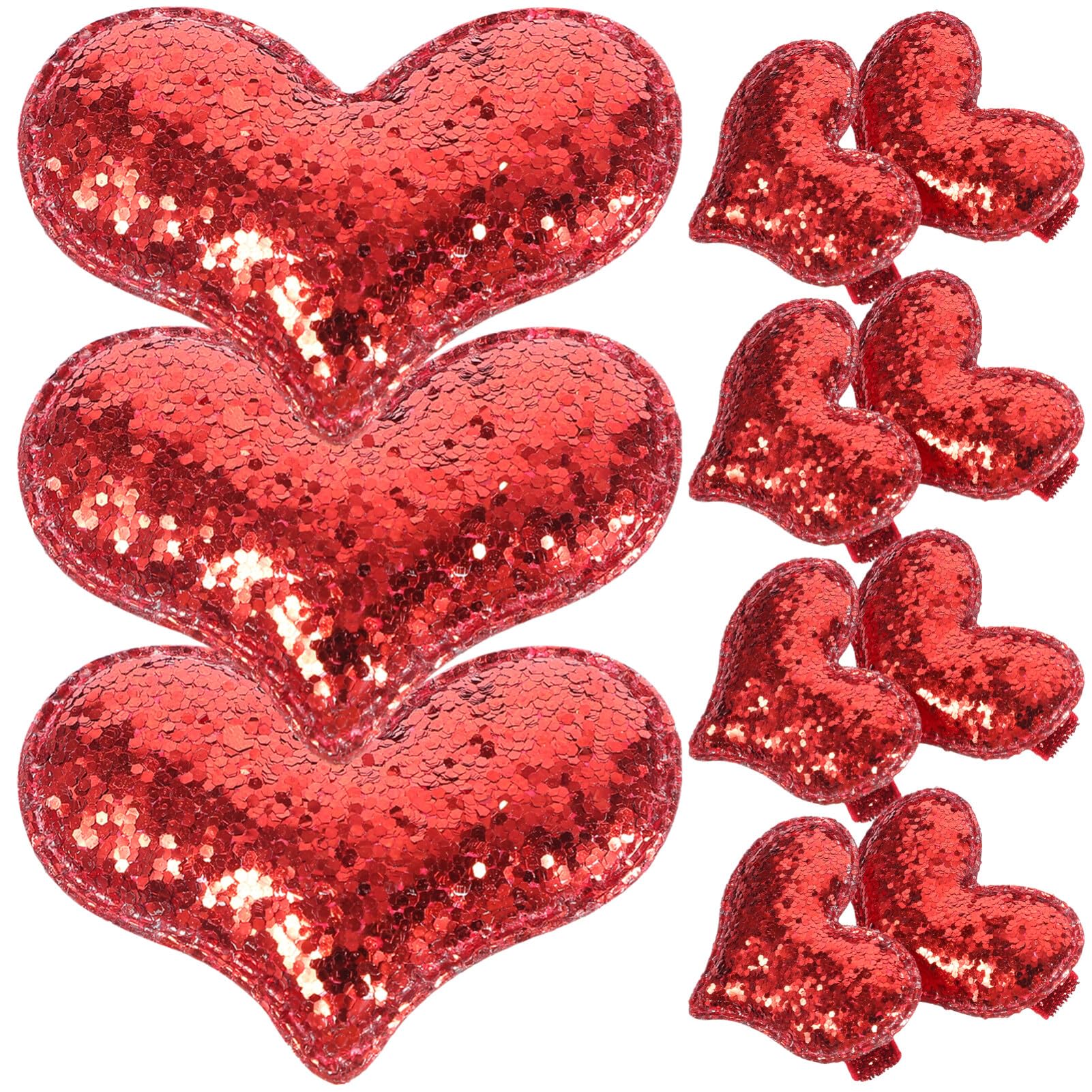 Haarspelden met hart, rood, 6 stuks, hartvormig, rood