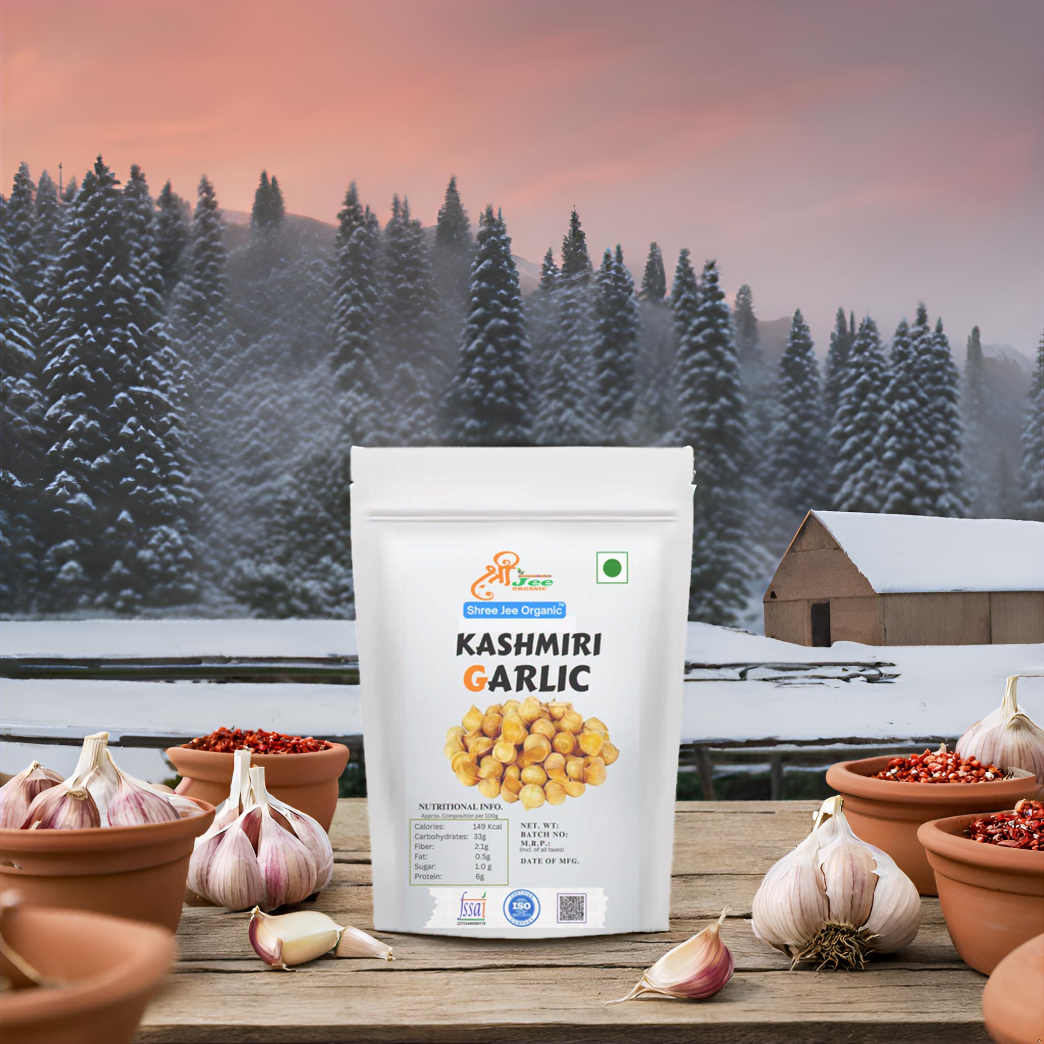 Shree Jee Organic Dry Kashmiri Garlic (100 grams), Premium Single Clove Garlic from the Himalayas, A Taste of Tradition Lehsun - Image 3 thumbnail