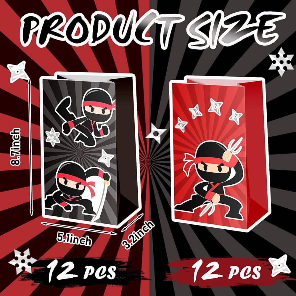 バッグ party bag Amazon.com: Chivertion 24 Pcs Ninja Party Favor Gift Bags