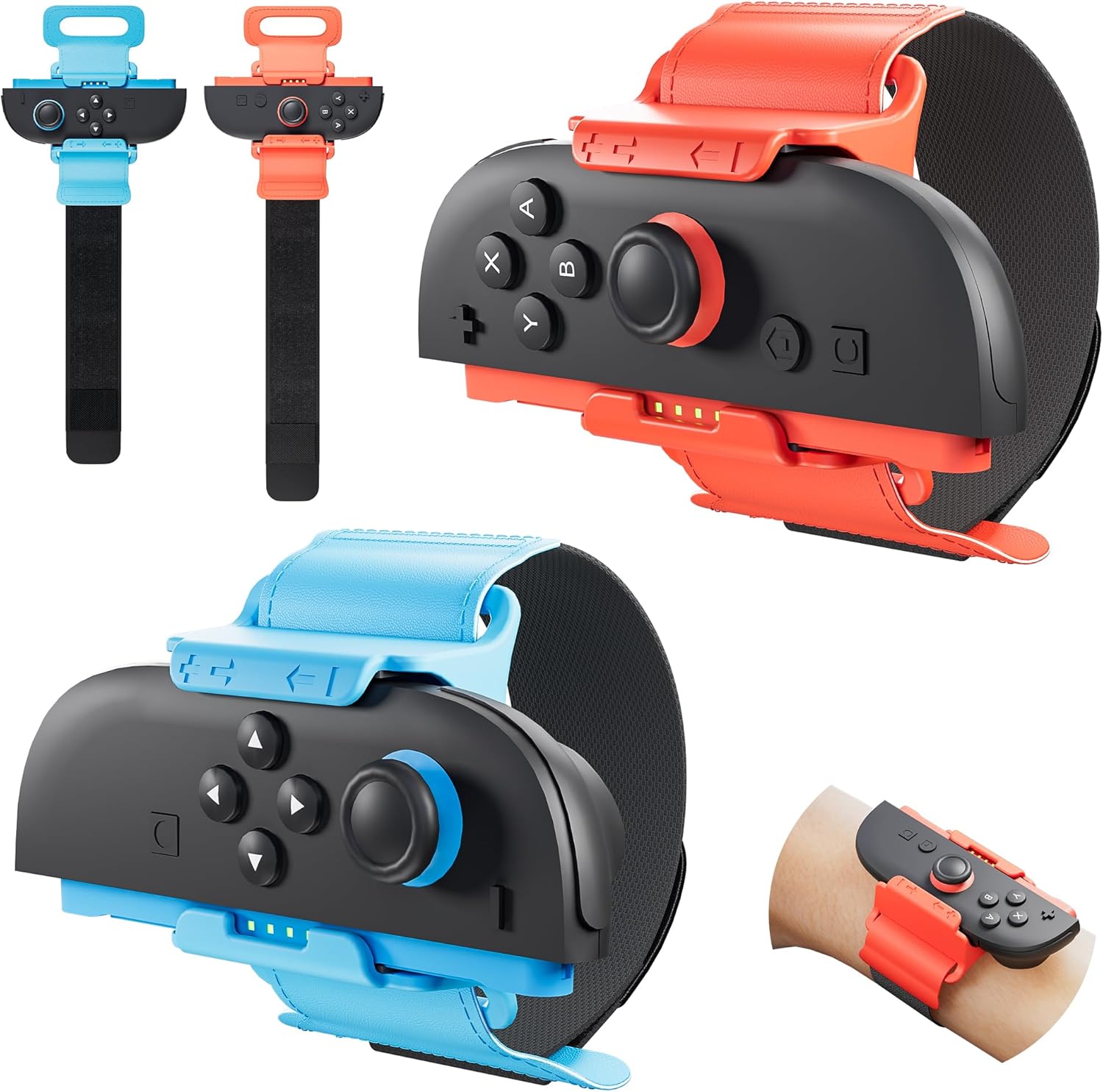 FANPL Wrist Bands for Nintendo Switch 2 joycon Controller, Adjustable Elastic Strap for Just Dance 2026/2025/2024, for Zumba Burn It Up, Fit for Adults and Children,2 Pack (Blue-Orange)