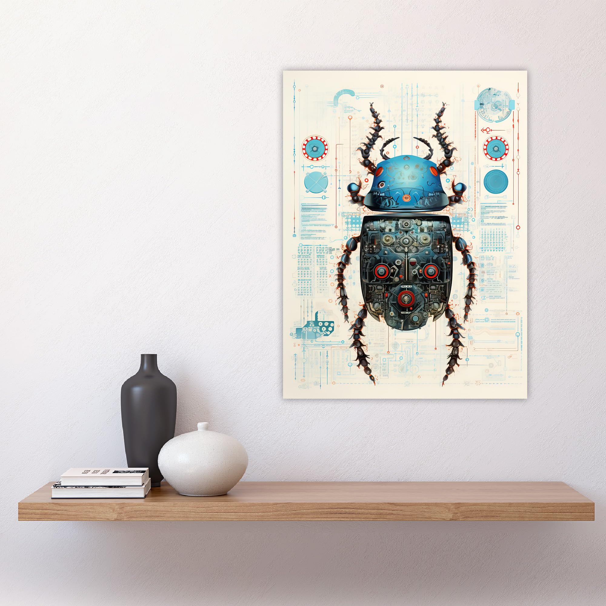Artery8 Beetle Robot Hybrid Secret Military Schematic Blueprint Futuristic Complex Arcane Manuscript Gift For Him Man Cave Large Wall Art Poster Print Thick Paper 18X24 Inch - Image 4