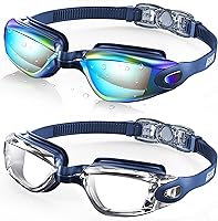 Vista 30 de Aegend - Gafas de natación, paquete de 2 gafas de natación sin filtraciones, para adultos, hombres, mujeres y jóvenes