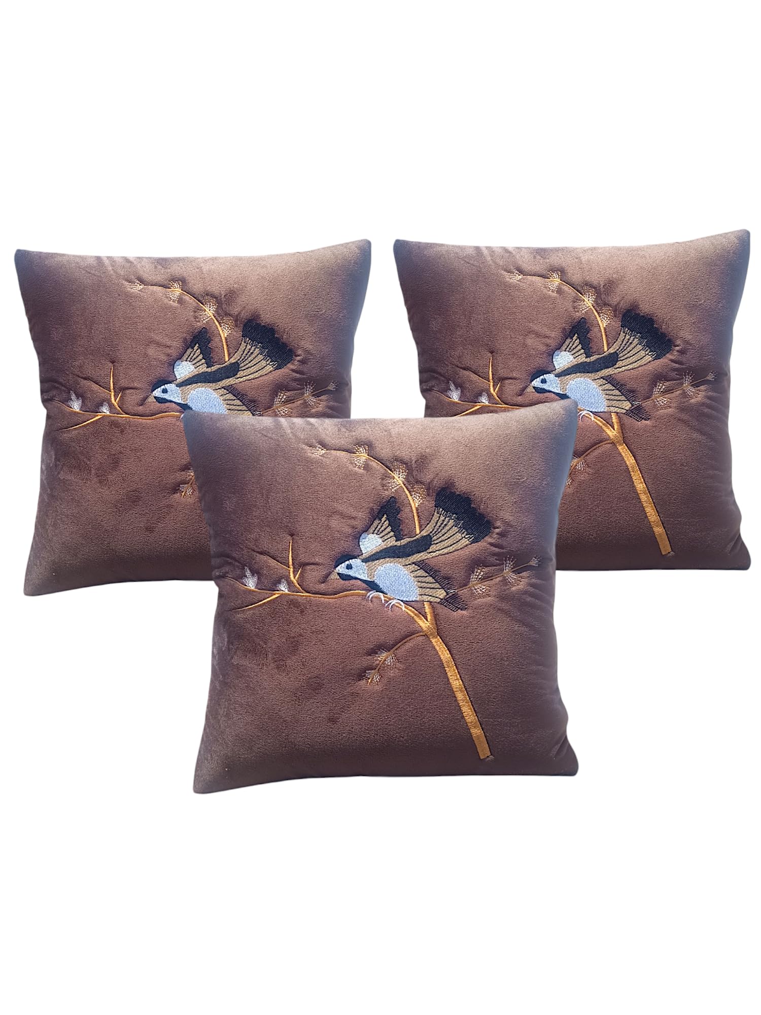 Rose Velvet Cushion Covers - Set of 3 -3