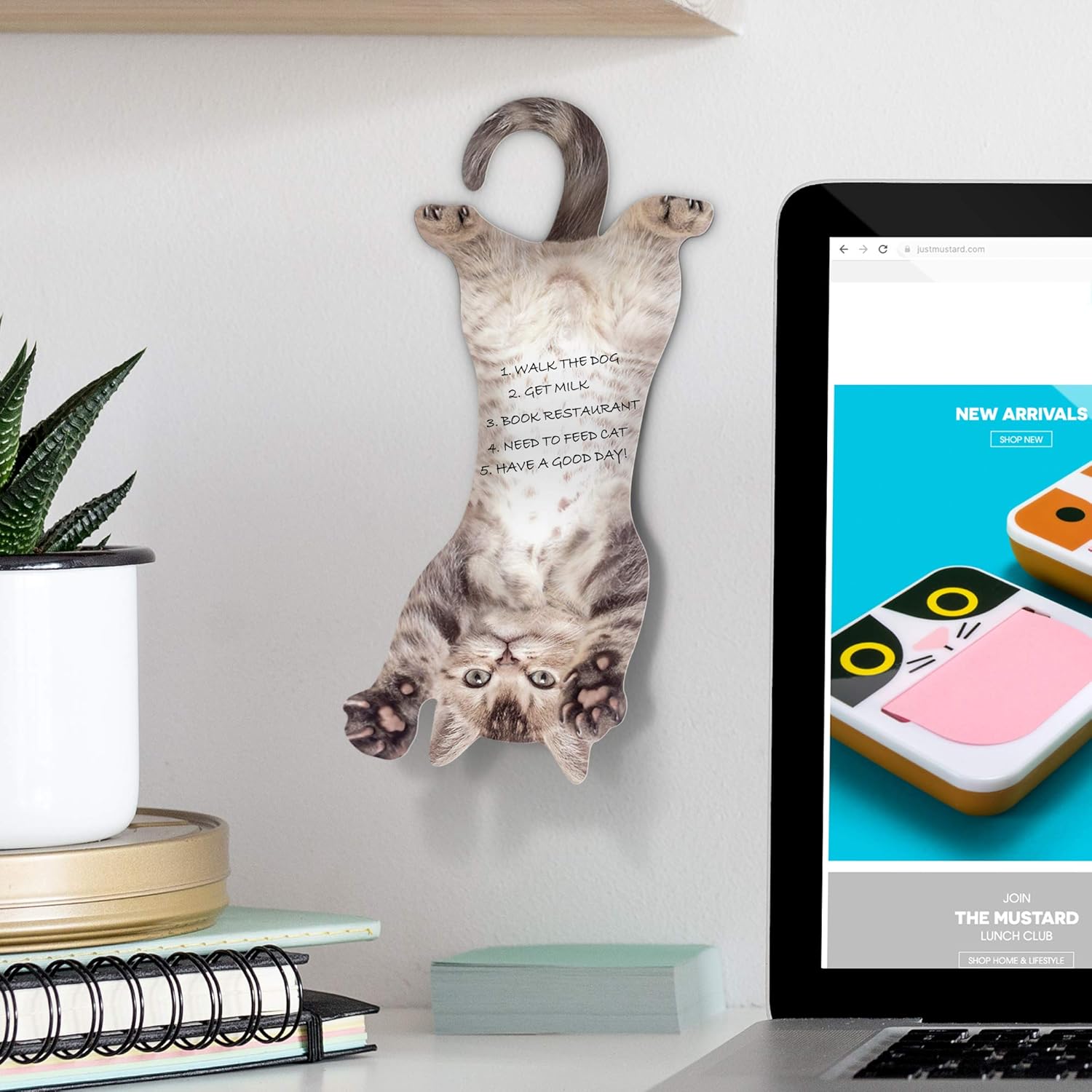 Mustard Mustard Hanging Notebook, Cat Gray