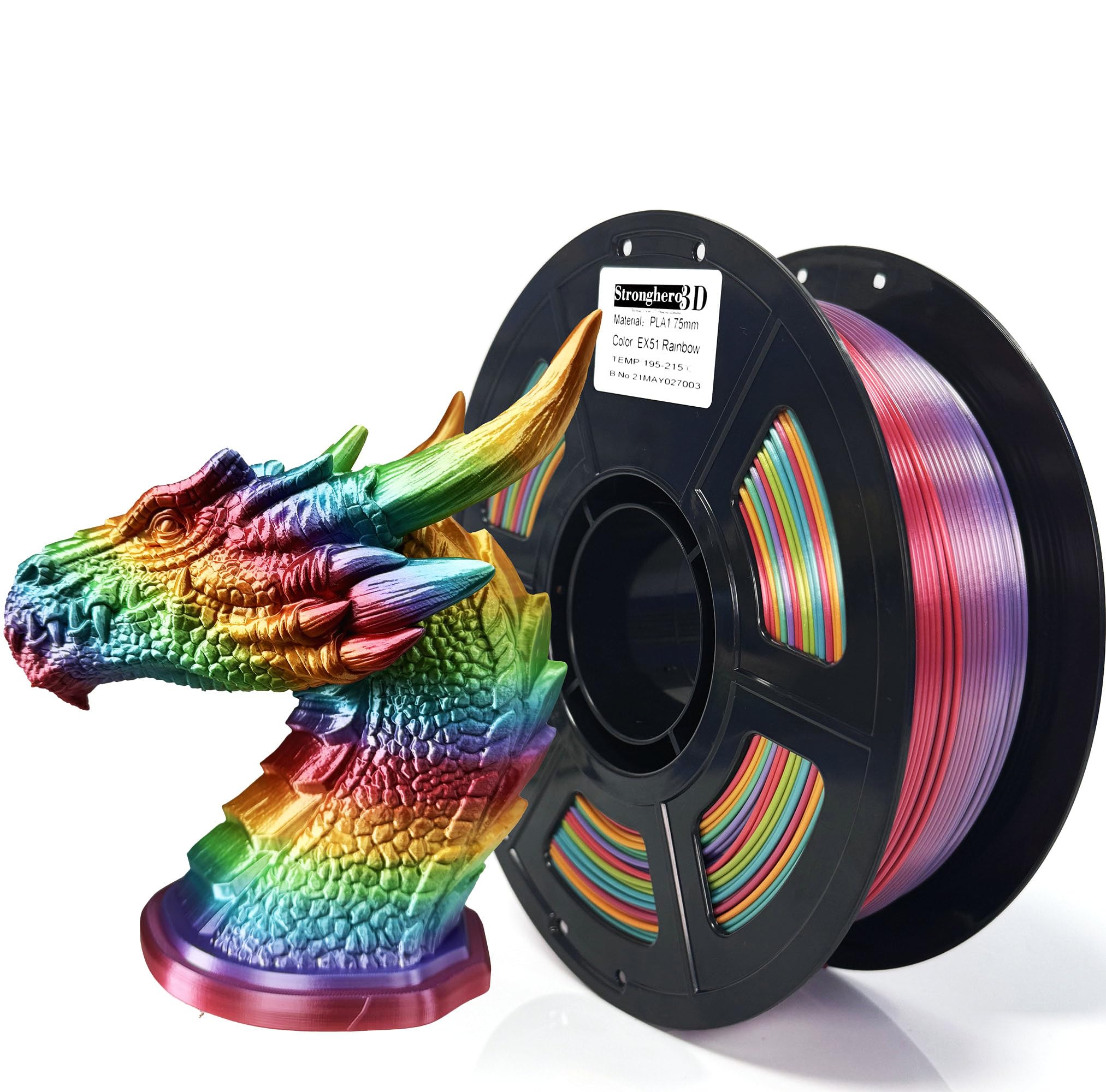 Filament do drukarki 3D PLA 1,75 mm EX51 tęcza 1 kg dla ender3