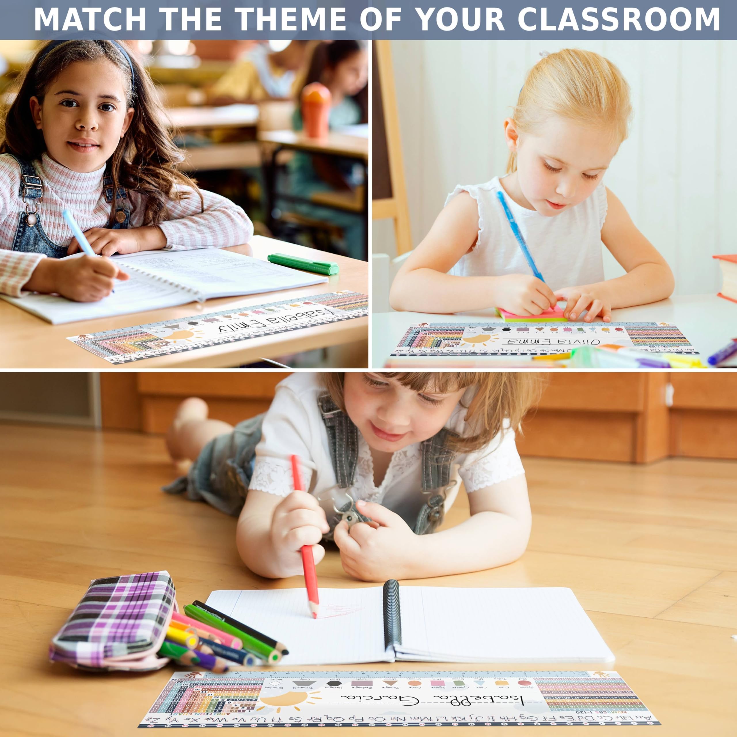 Boho-Schreibtisch-Namensschilder Fürs Klassenzimmer | 25 Stück, 7,6 X 33 Cm | Kindergarten & Grundschule