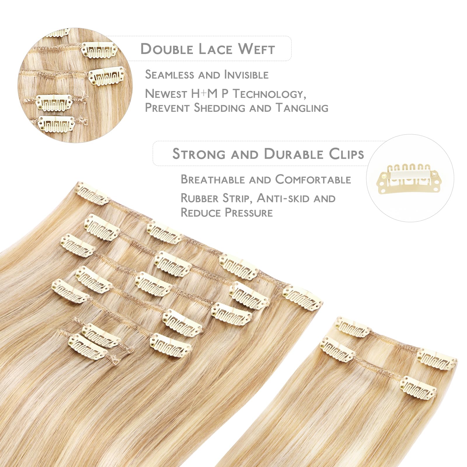 WENNALIFE Clip in Hair Extensions Human Hair 16 Inch 120g 7pcs Dark Brown Hair Extensions Clip in for Women Real Human Hair Double Weft Rallonge Cheveux Humain Extension Real Hair Extensions — view 297