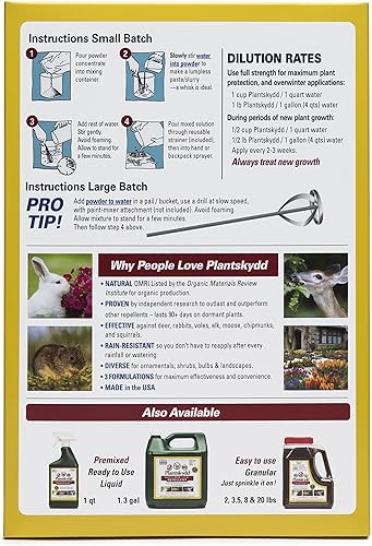 Miniatura 6 de Plantskydd Repelente de animales – Repele ciervos, conejos, alces, alces, liebres, ratones, ardillas, ardillas y otros herbívoros; concentrado en