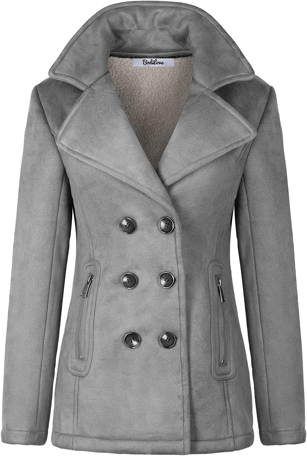 BodiLove Women's Sophisticated Duffle Coat with Detachable Hood