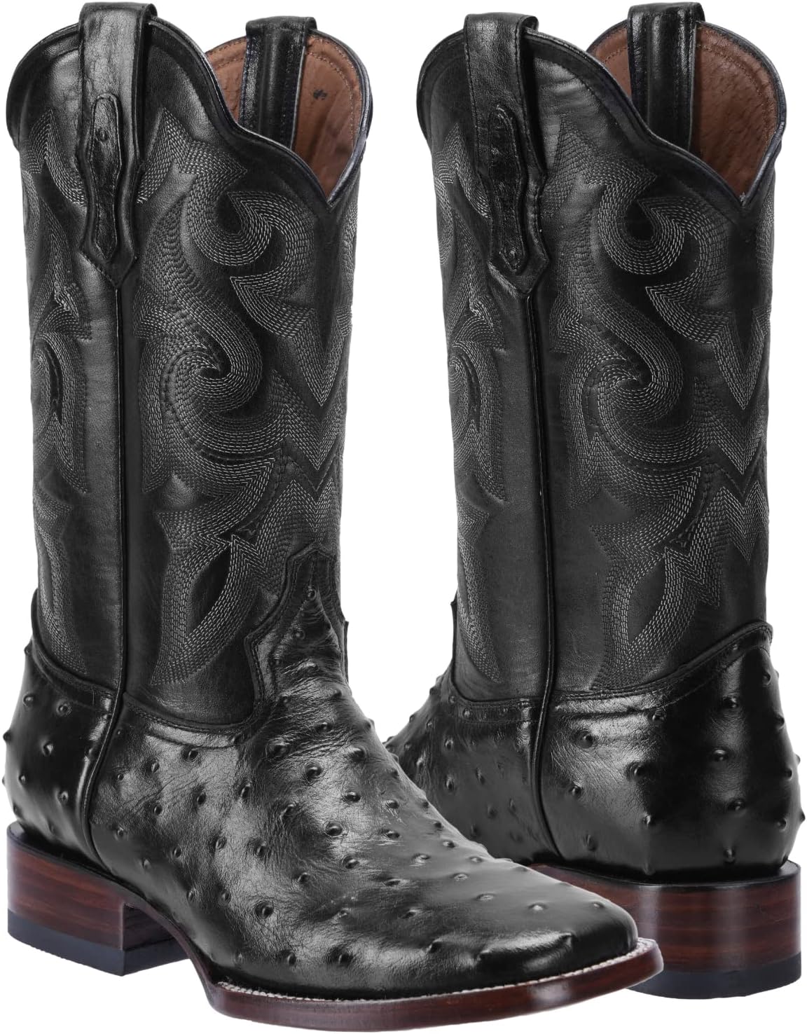 Joe Boots Western Boots For Men Ostrich Print Leather 701 - Image 3
