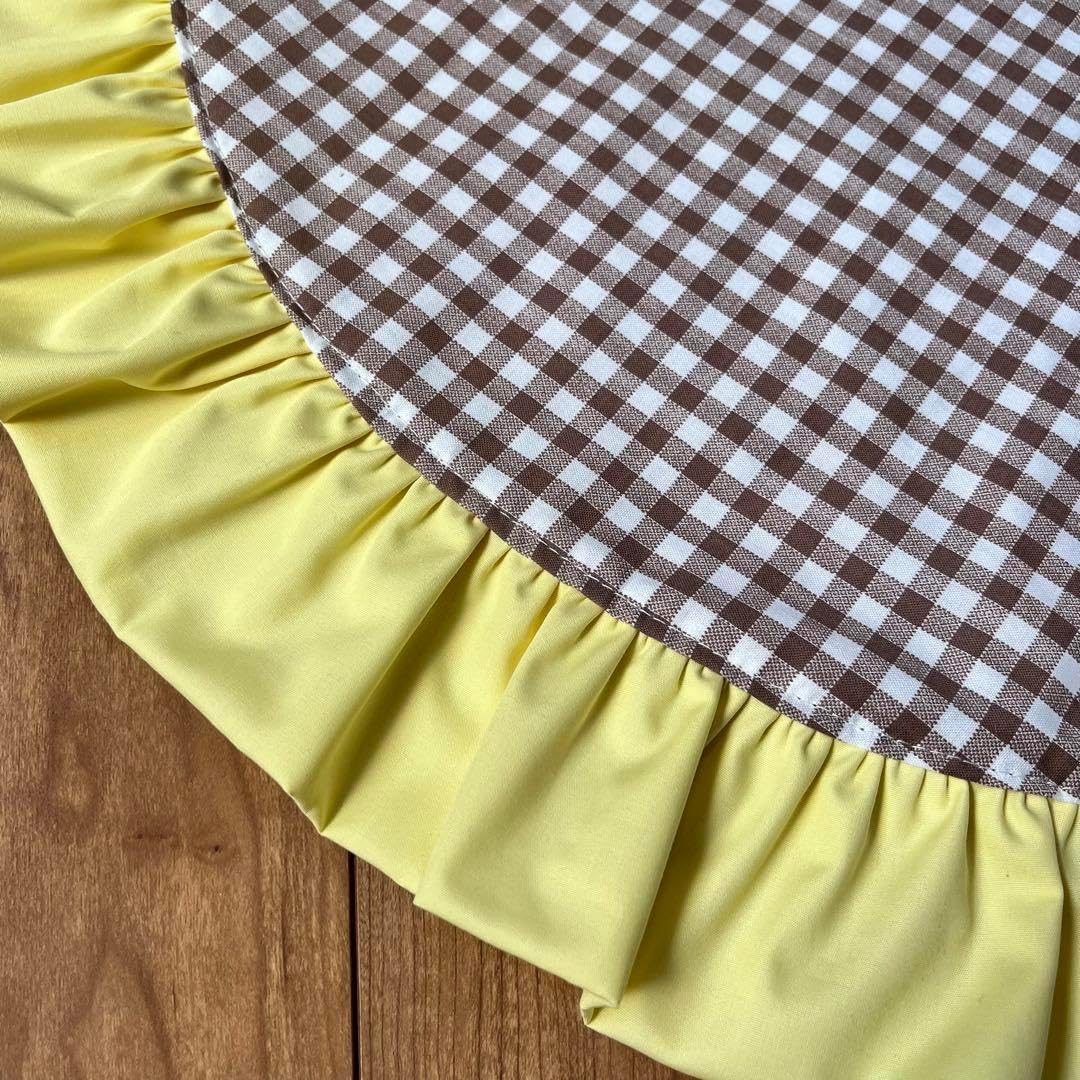 1100.カフェマットL60ひまわりレース リバーシブルハンドメイド