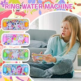 SevenQ Handheld Water Games for Girls, 4 Packs Cute Theme Toss Ring Aqua Toy for Kids Stocking Stuffers