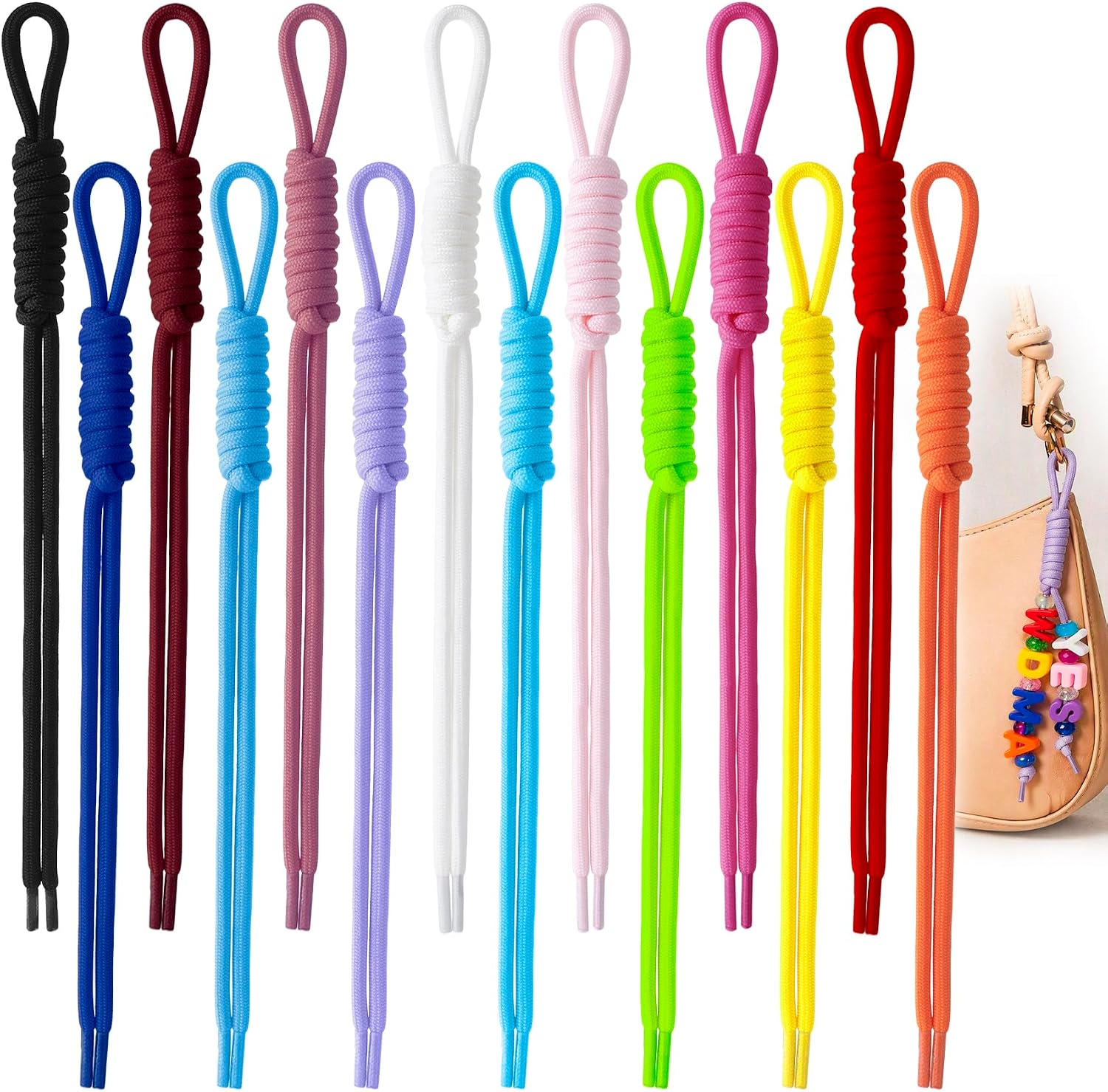 Braided Paracord Keychain, Paracord Bag Charm