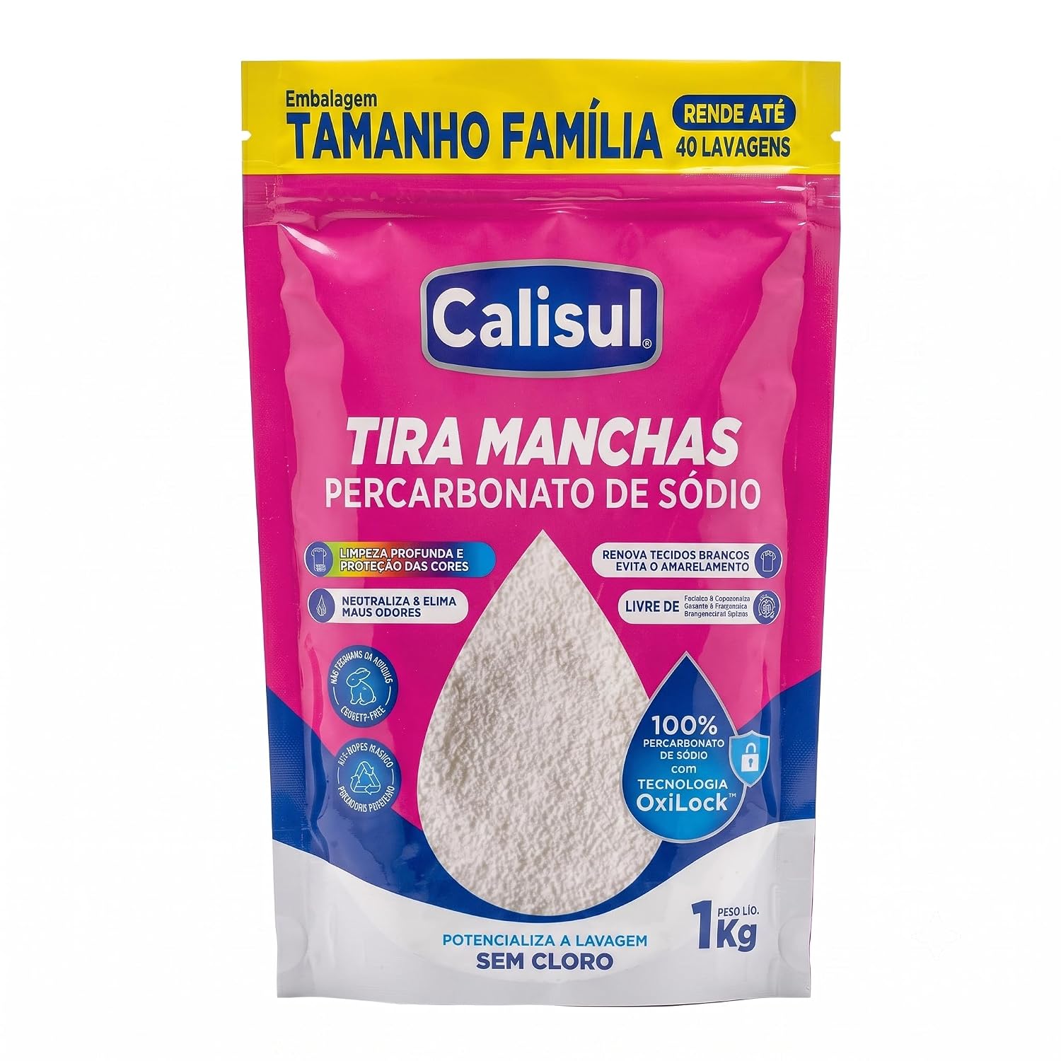 Percarbonato de Sódio 1kg 100% Puro Tira Manchas Com Oxigênio Ativo | Limpeza Profunda e Remove Manchas Preservando os Tecidos