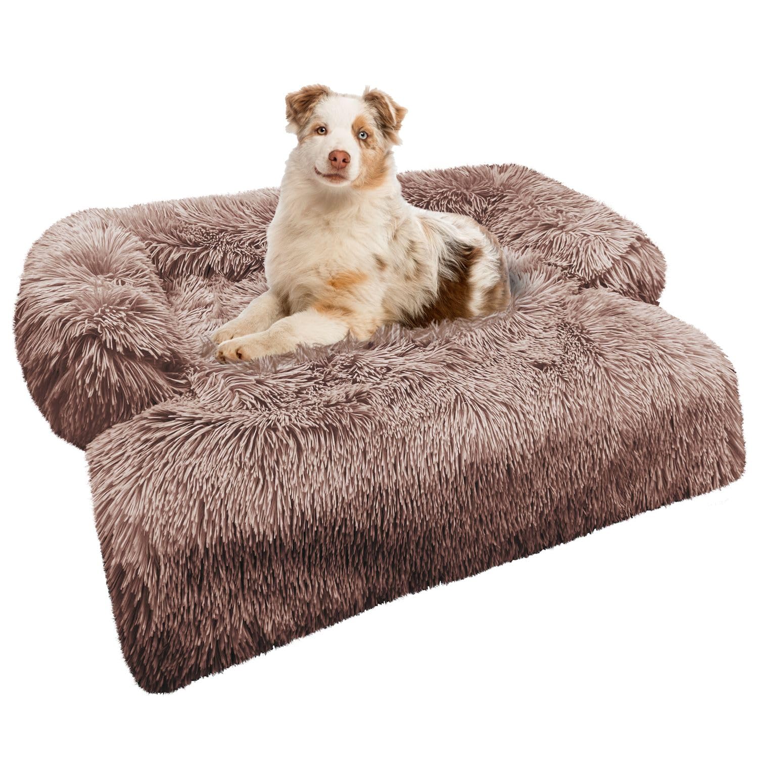 bluzelle Funda Sofa & Cama Perro para Perros Pequeños y Medianos, Manta Impermeable Lavable para Mascotas con Base Antideslizante, Felpa Suave, Protector de Muebles y Maletero, Color:Caqui
