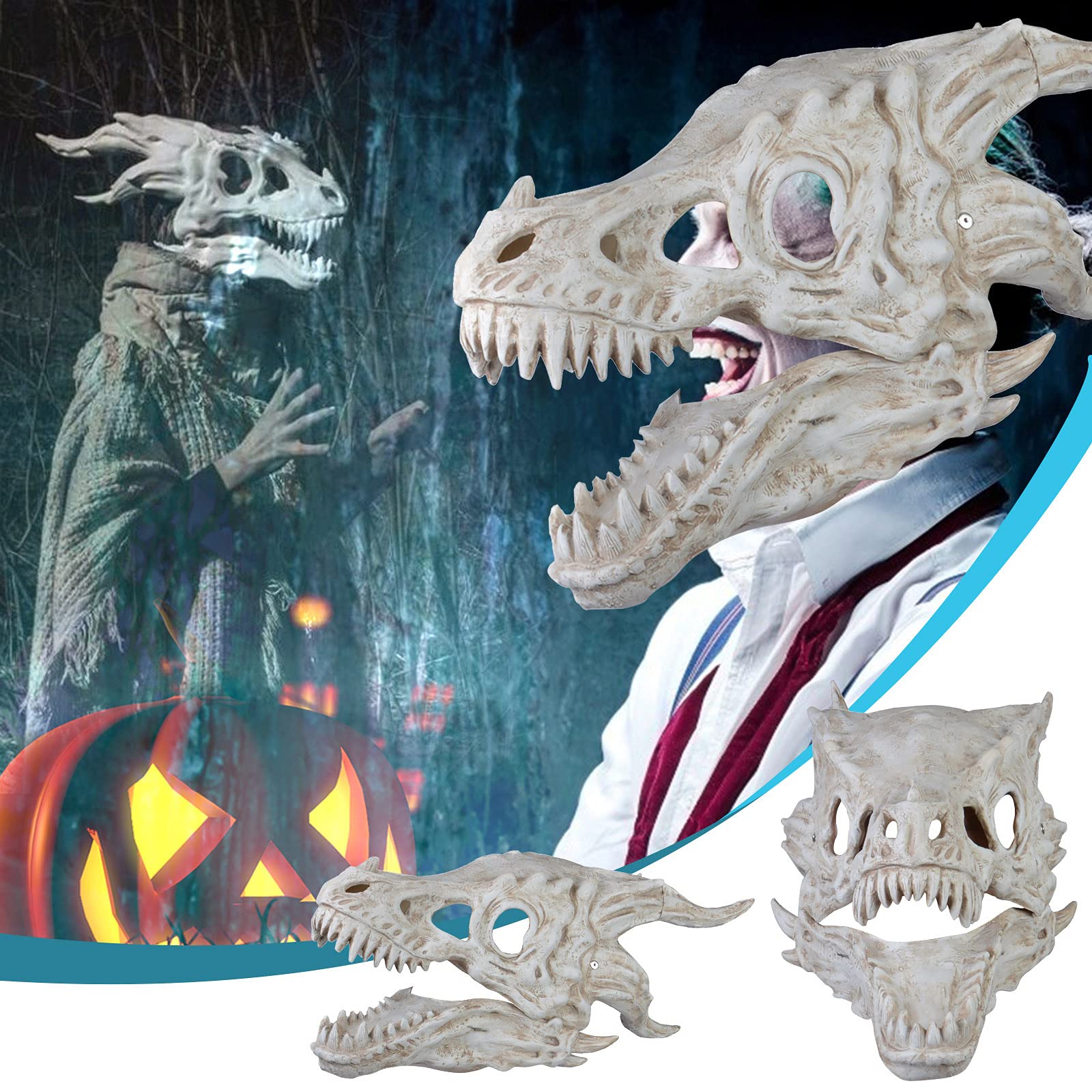 Movable Dragon/Movable Jaw-Dino Mask Moving Jaw Decor-Tyrannosaurus Rex Mask, Party Mask for Furry H