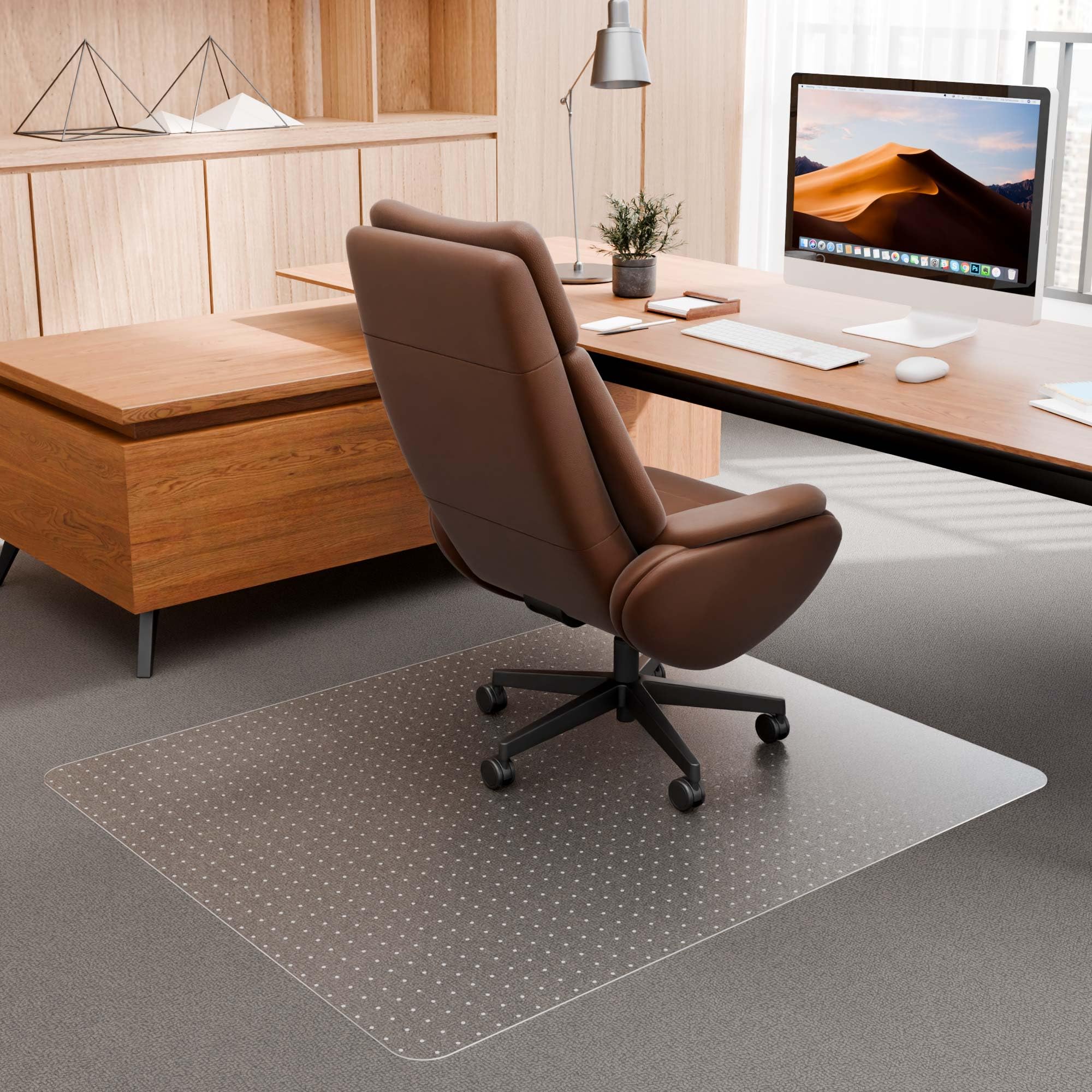 Large Office Chair Mat for Carpet, 40" x 48" Clear Desk Chair Mat for Low Pile Carpeted Floors- Easy Glide Plastic Floor Mat for Office Chair on Carpet