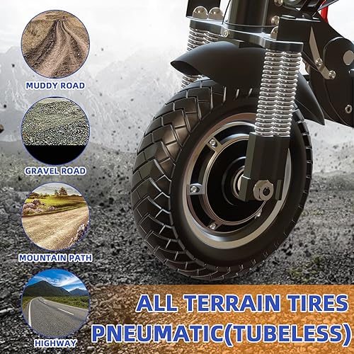 Miniatura 4 de AJOOSOS Scooter eléctrico X700 para adultos, motor dual de 2600 W, velocidad máxima de 45 MPH y rango de 40 millas, neumático neumático de 10