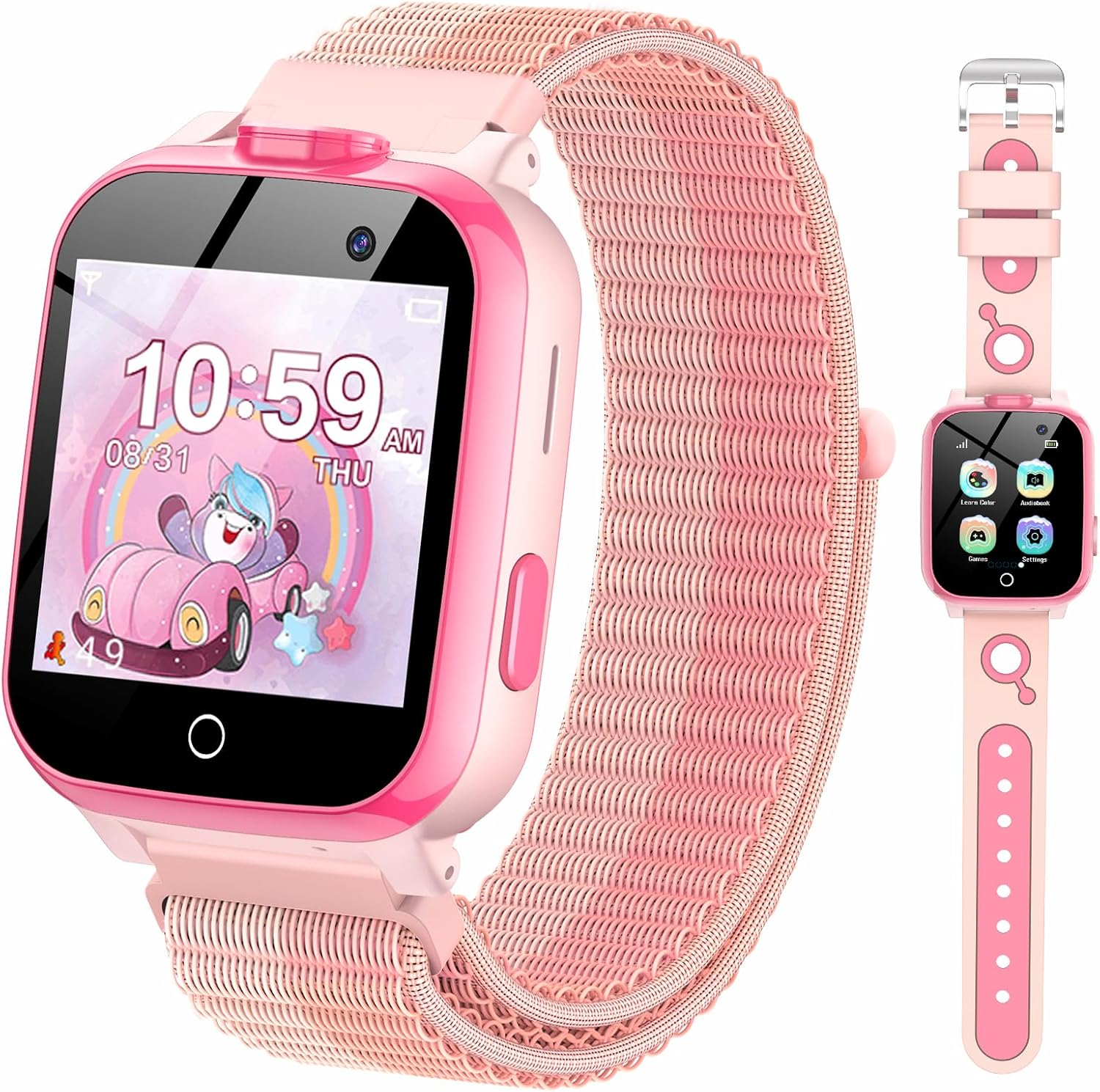 ADUOGENG Children's Smartwatch with 13 Habit Alarm Clocks and Audiobooks 26 Games Children's