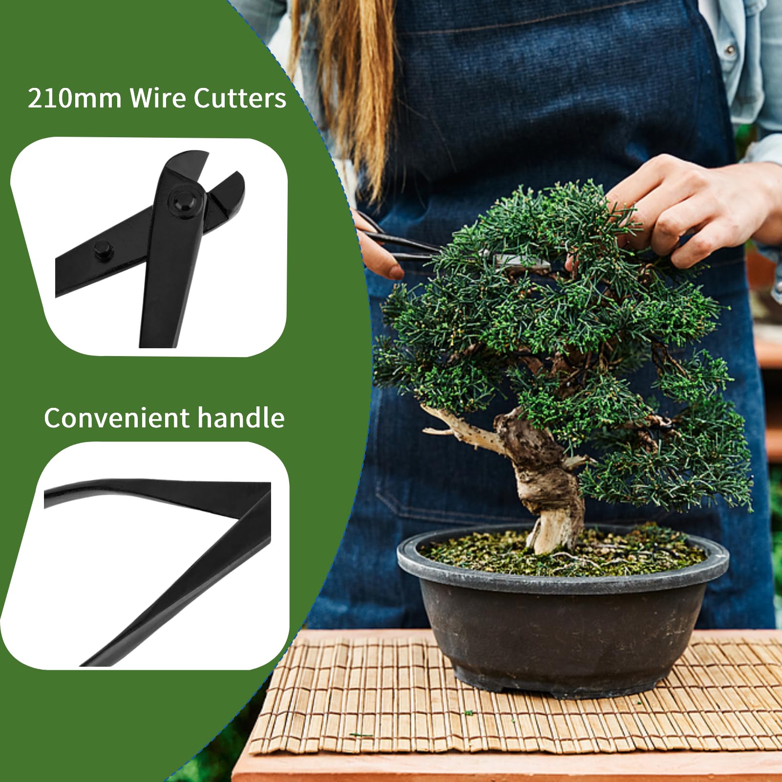Taglie a filo da 210 mm, acciai di manganese bonsai bonsai a filo multiuso pinza laterale bonsai strumenti per la creazione di fiori