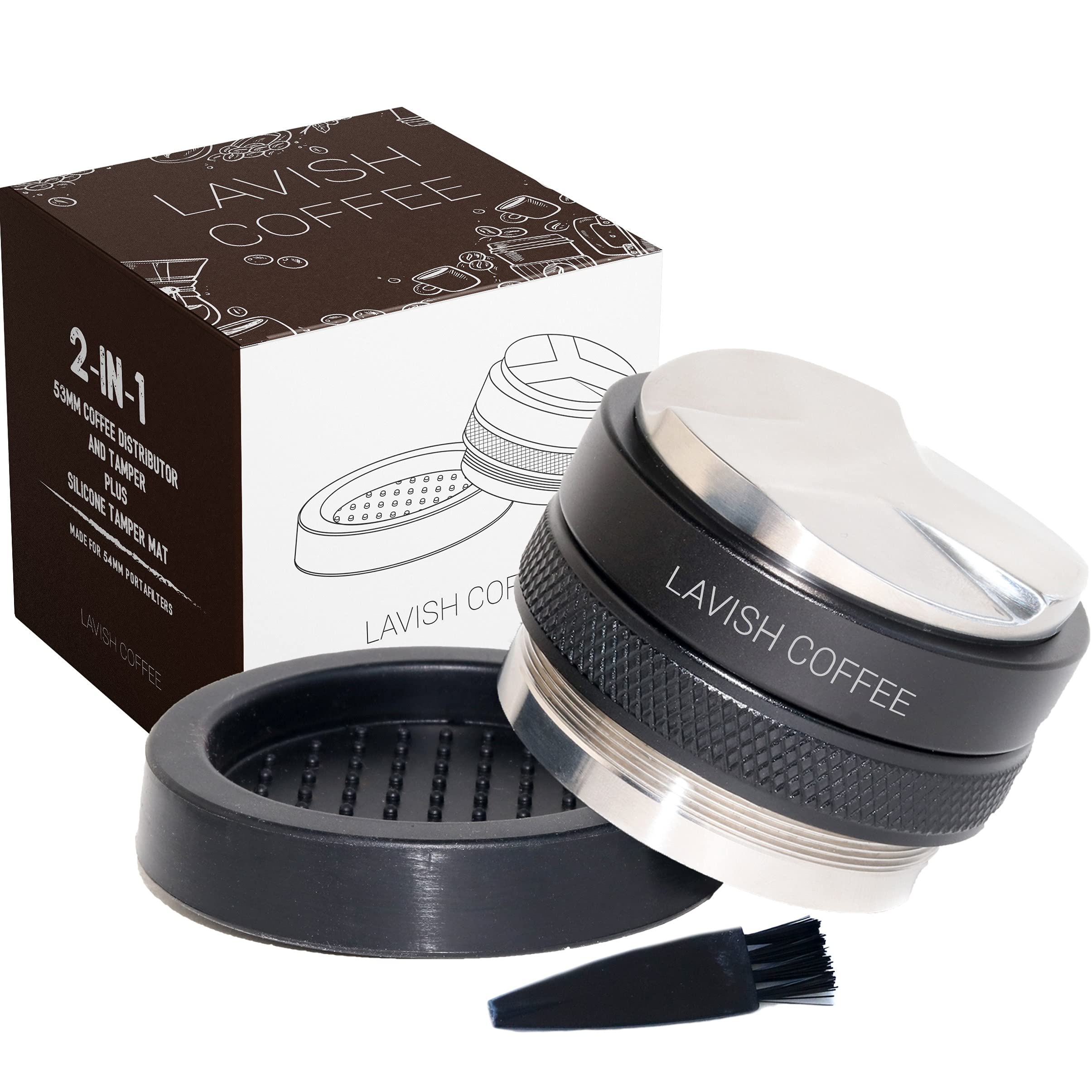 Buy LAVISH COFFEE 53mm Coffee Distributor & Tamper (Includes Silicone