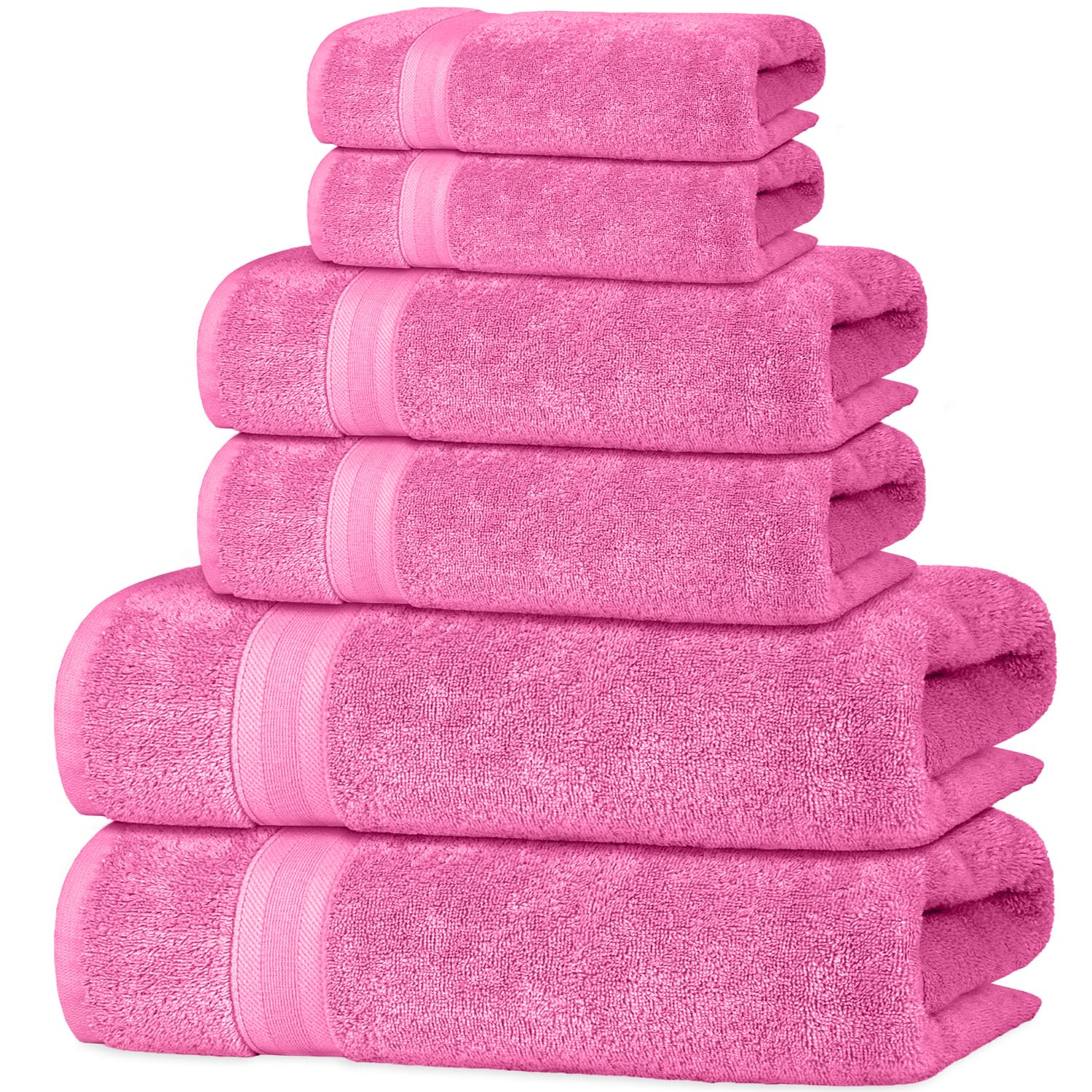 Quick-Dry, Soft & High Absorbent Bath Towels Cotton Turkish Bath Towel Set of 6 | Daily Use 100% Cotton Towels for Bathroom, Gym & More | Bathroom