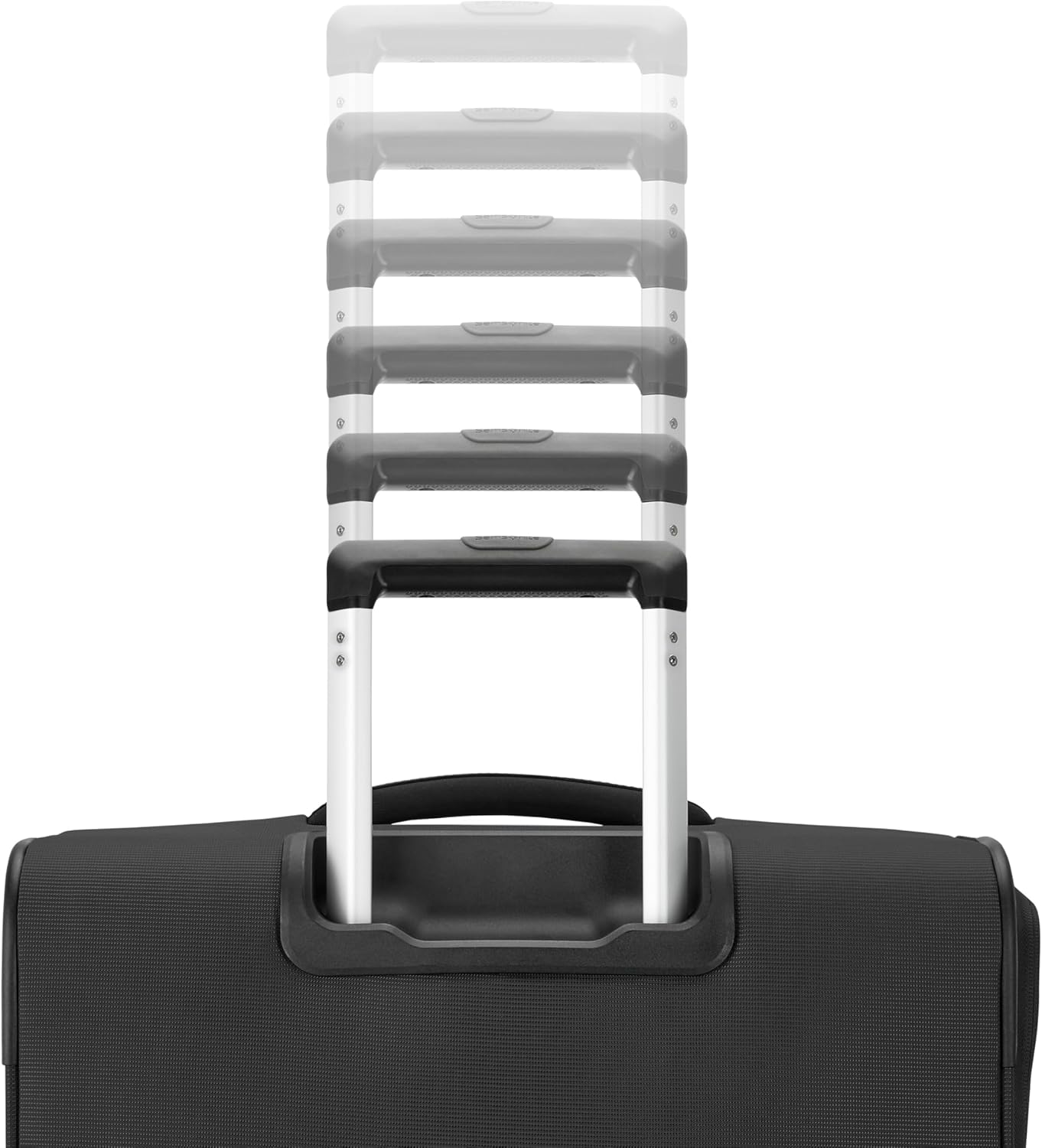 Samsonite Soft-Sided 25-Inch Lightweight Medium Checked Expandable Element Suitcase: Durable, 360° Spinner Wheels, Adjustable Telescopic Handle, 2 Front & 1 Side Pocket -Black