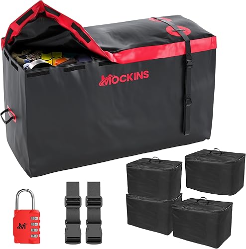 Mockins Bolsa de transporte de carga impermeable de 15 pies cúbicos para caja de camioneta, 48 x 31 x 18 pulgadas, bolsa de carga de enganche para